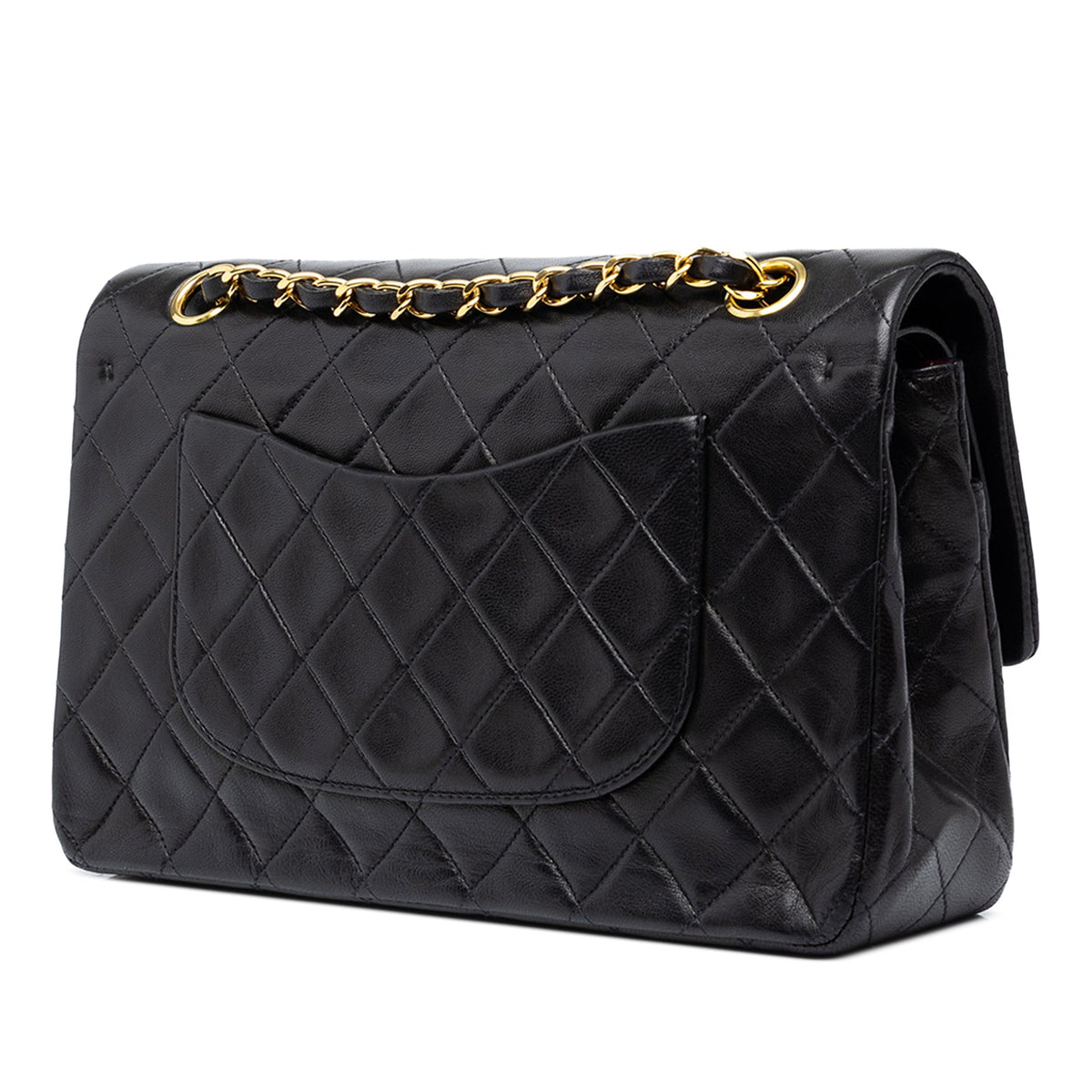 Chanel Medium Classic Lambskin Double Flap — Black