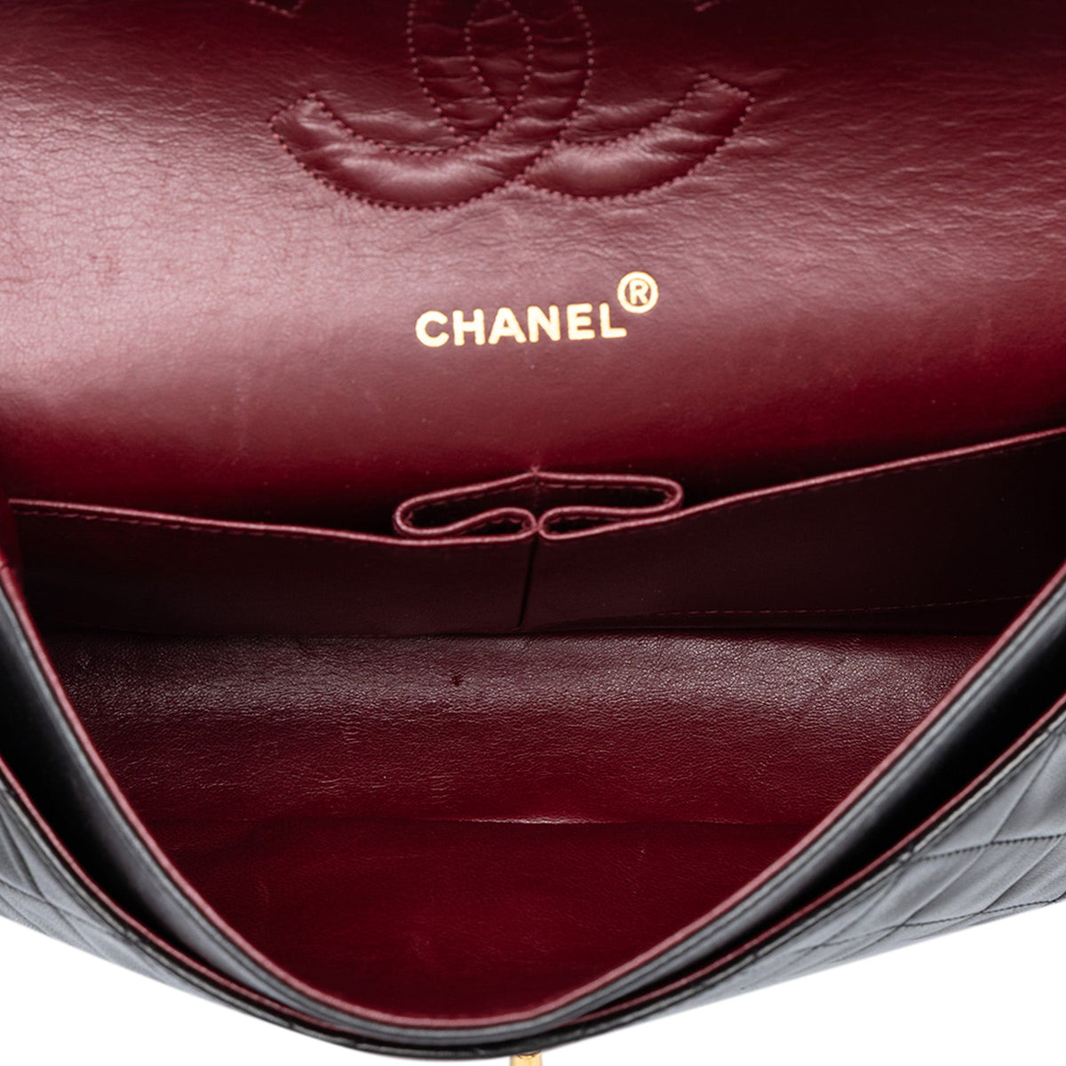 Chanel Medium Classic Lambskin Double Flap — Black