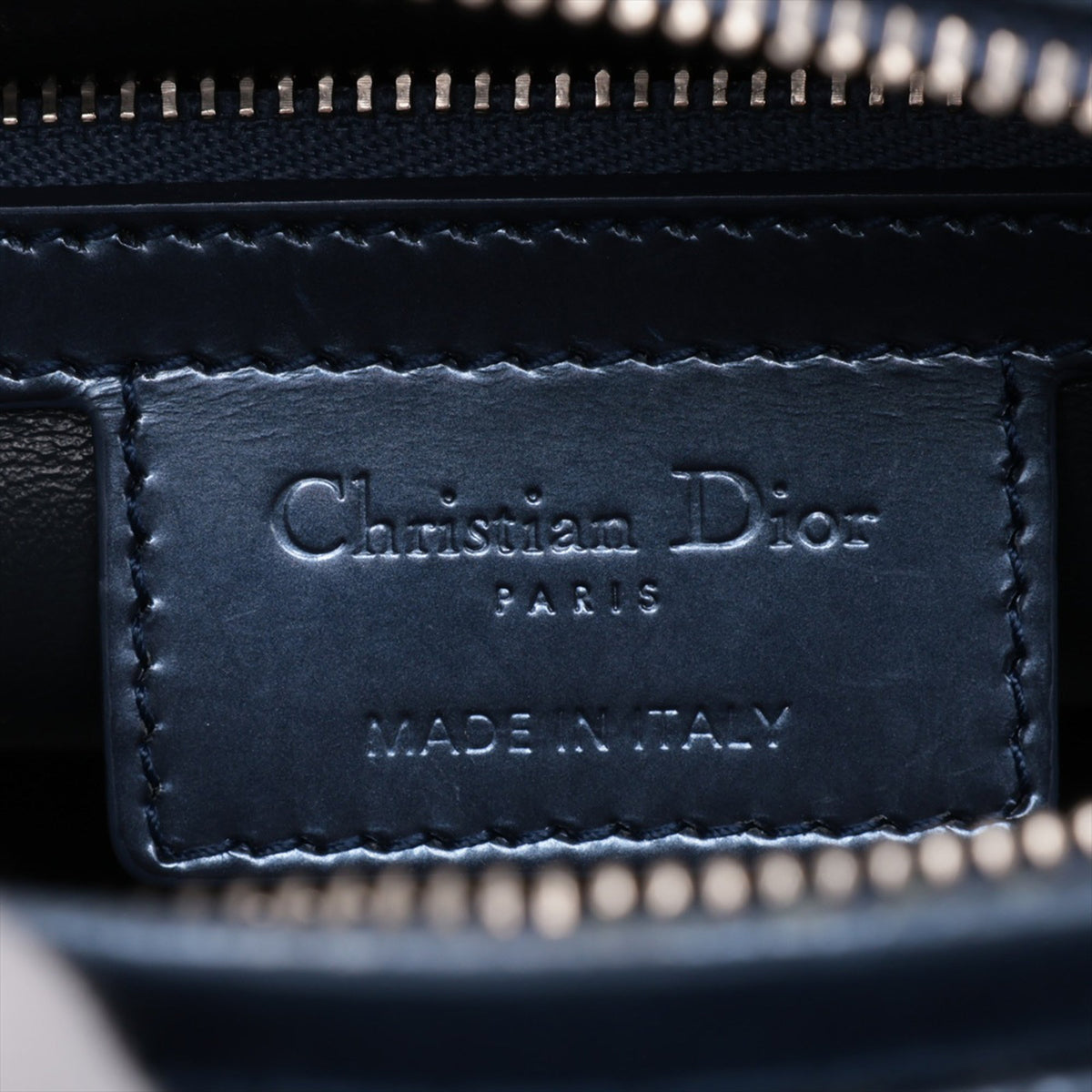 Dior Medium Metallic Patent Microcannage Lady Dior — Blue