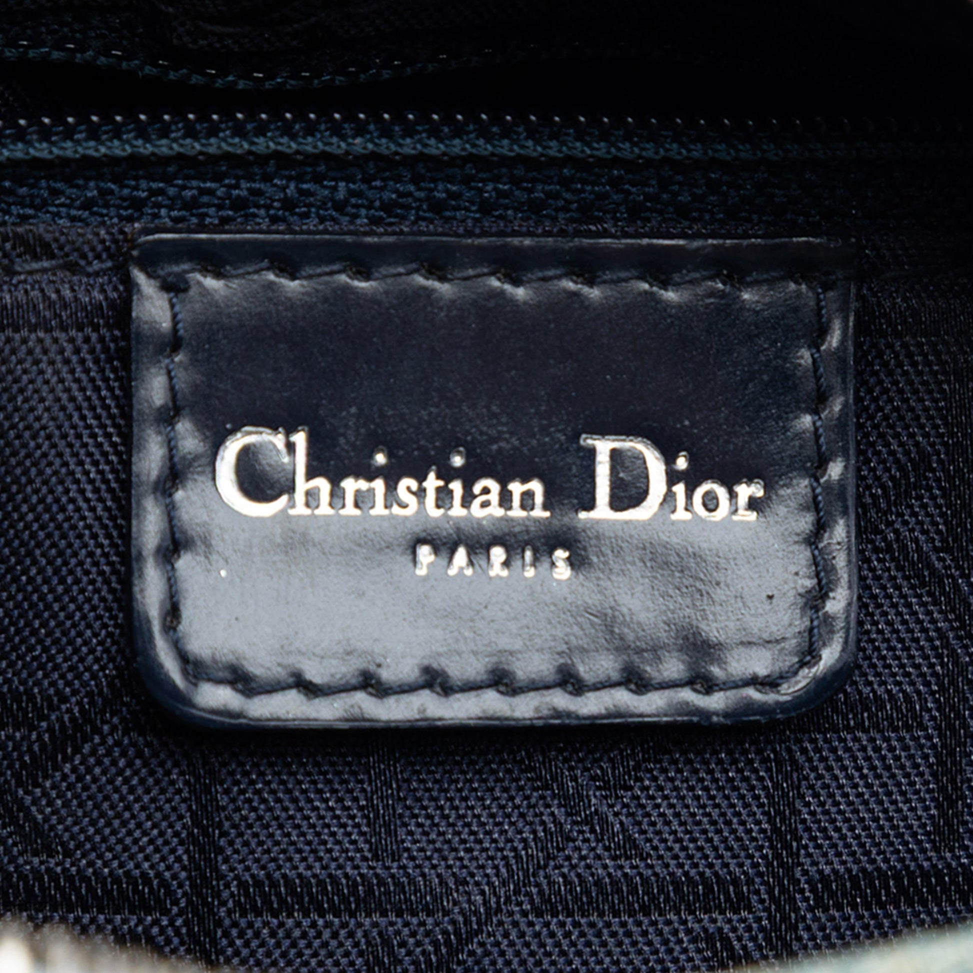 Dior Medium Denim Cannage Acrylic Handles Lady Dior