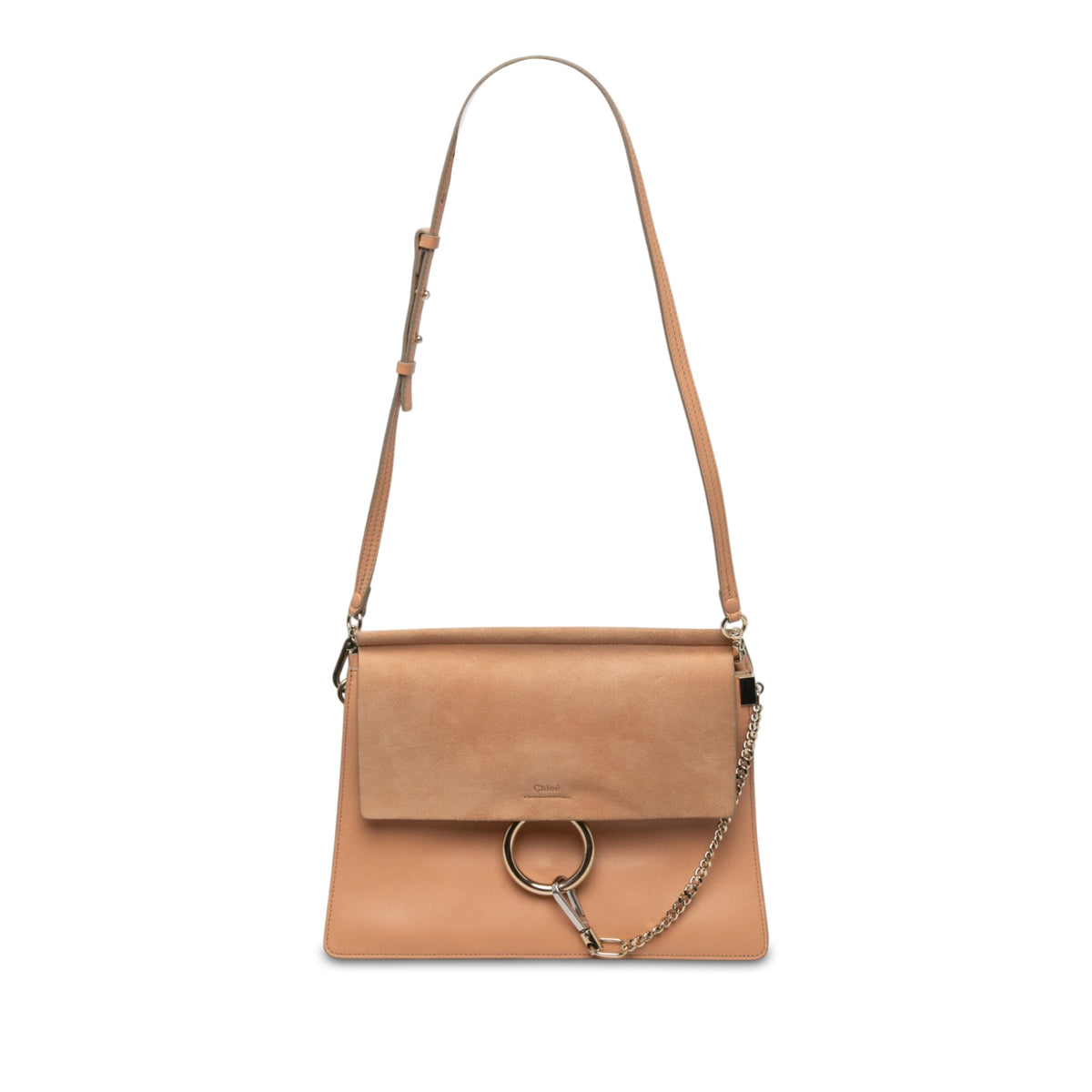 Chloé Medium Calfskin and Suede Faye Crossbody — Brown