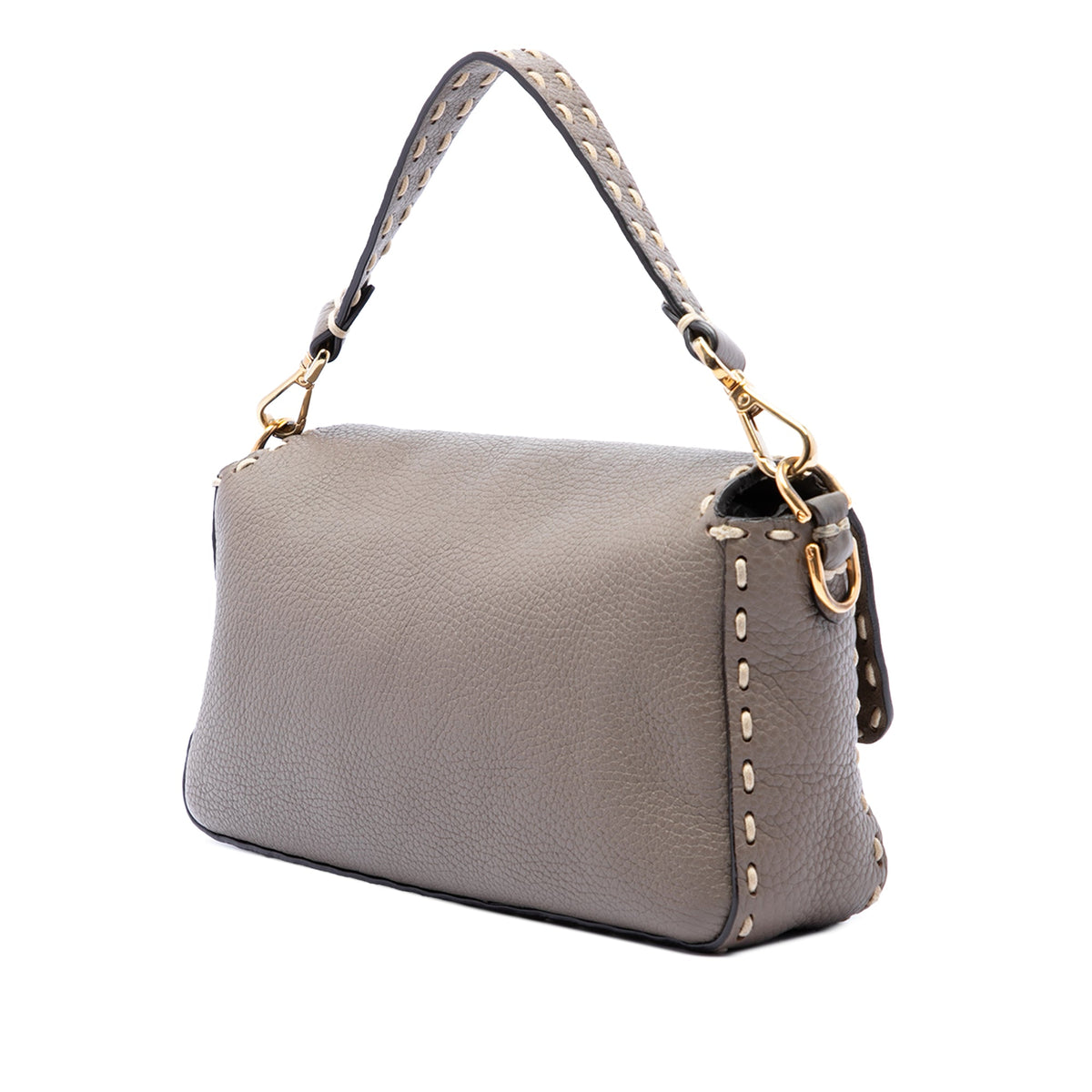 Fendi Medium Leather Selleria Baguette Satchel — Brown