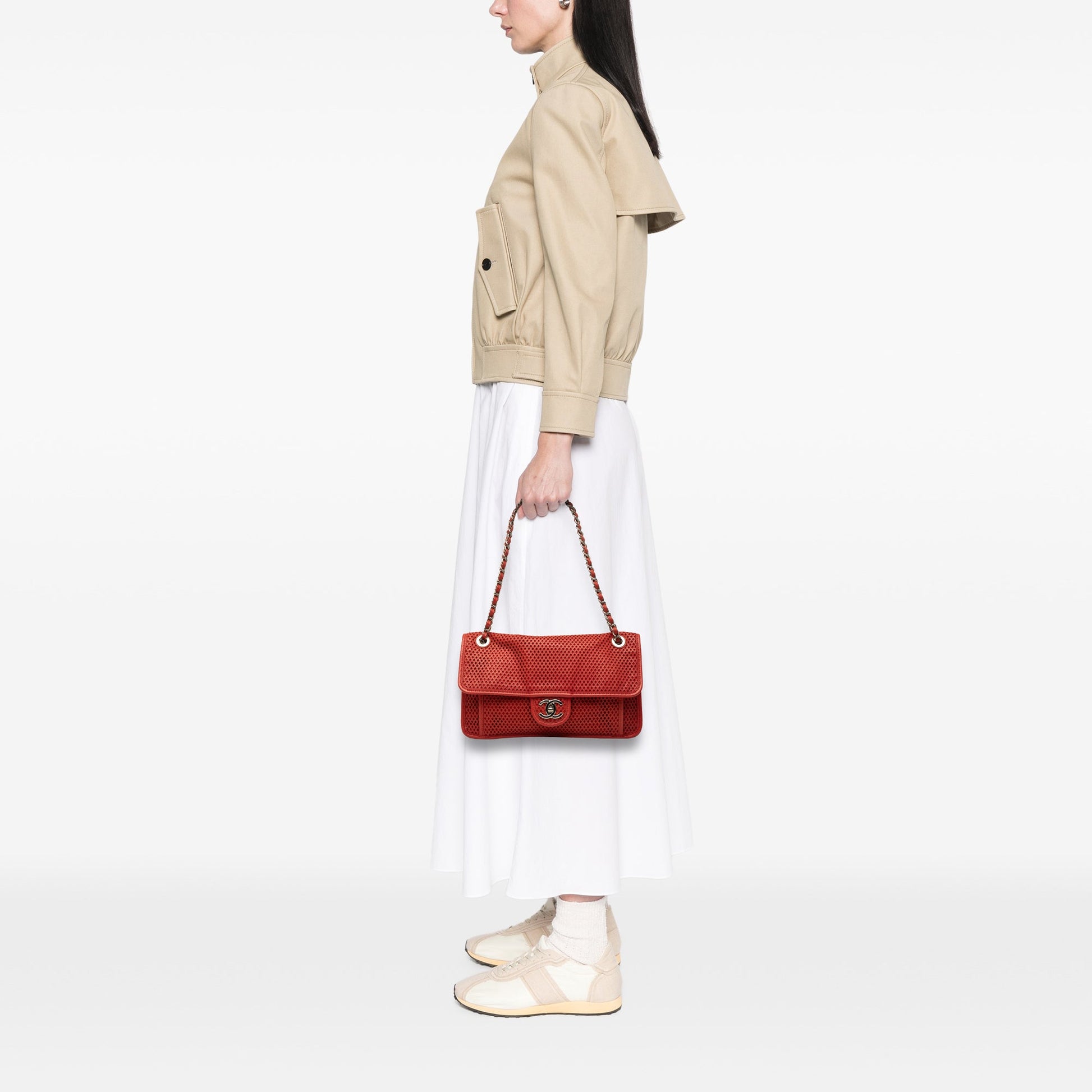 Chanel Medium Perforated Calfskin Up In The Air Flap