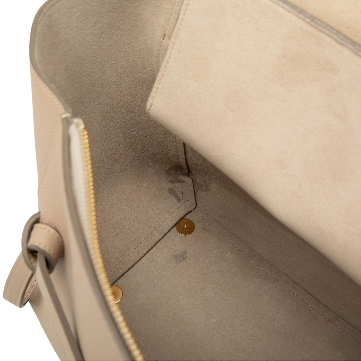 Celine Mini Grained Calfskin Belt Bag — Beige