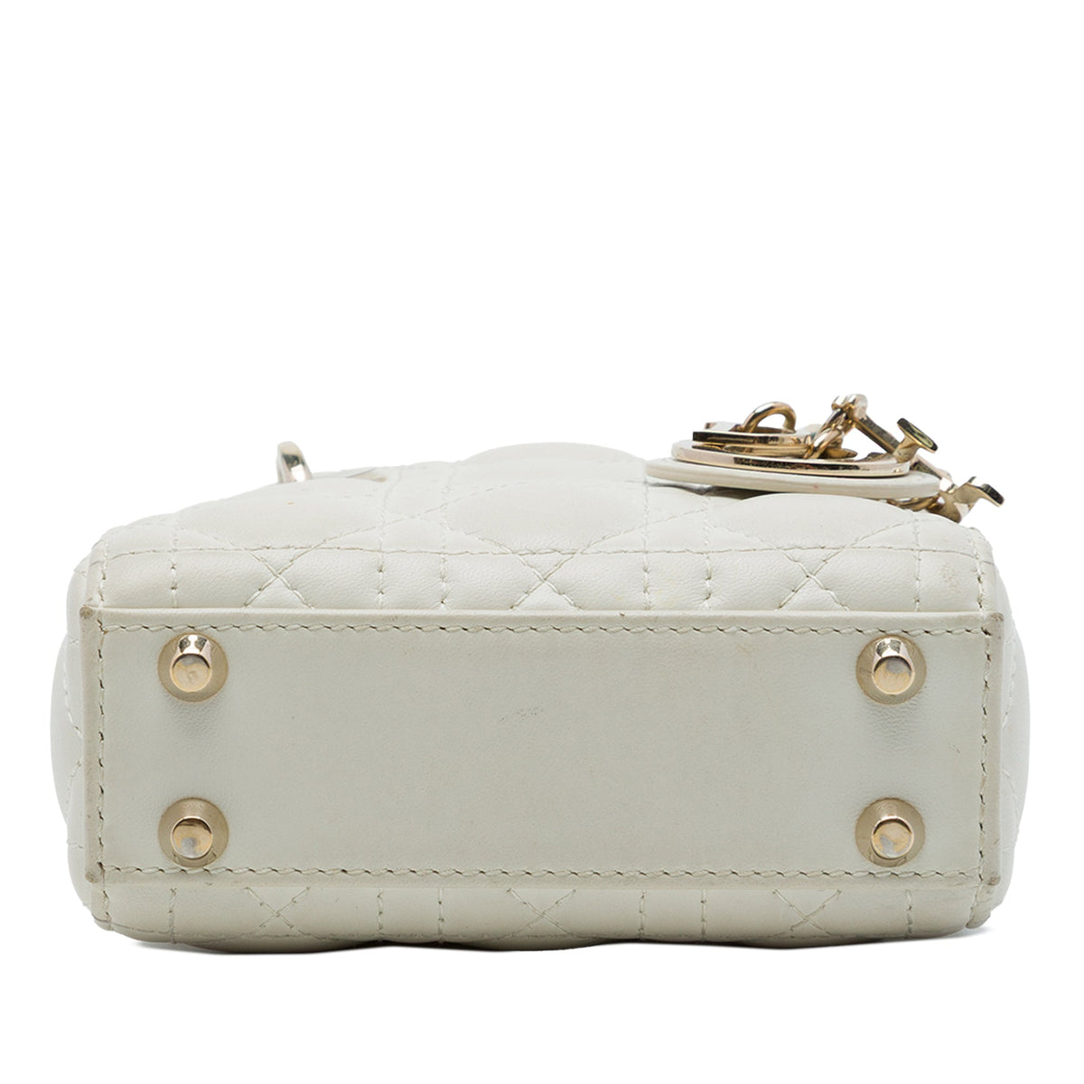 Dior Micro Lambskin Cannage Lady Dior — White