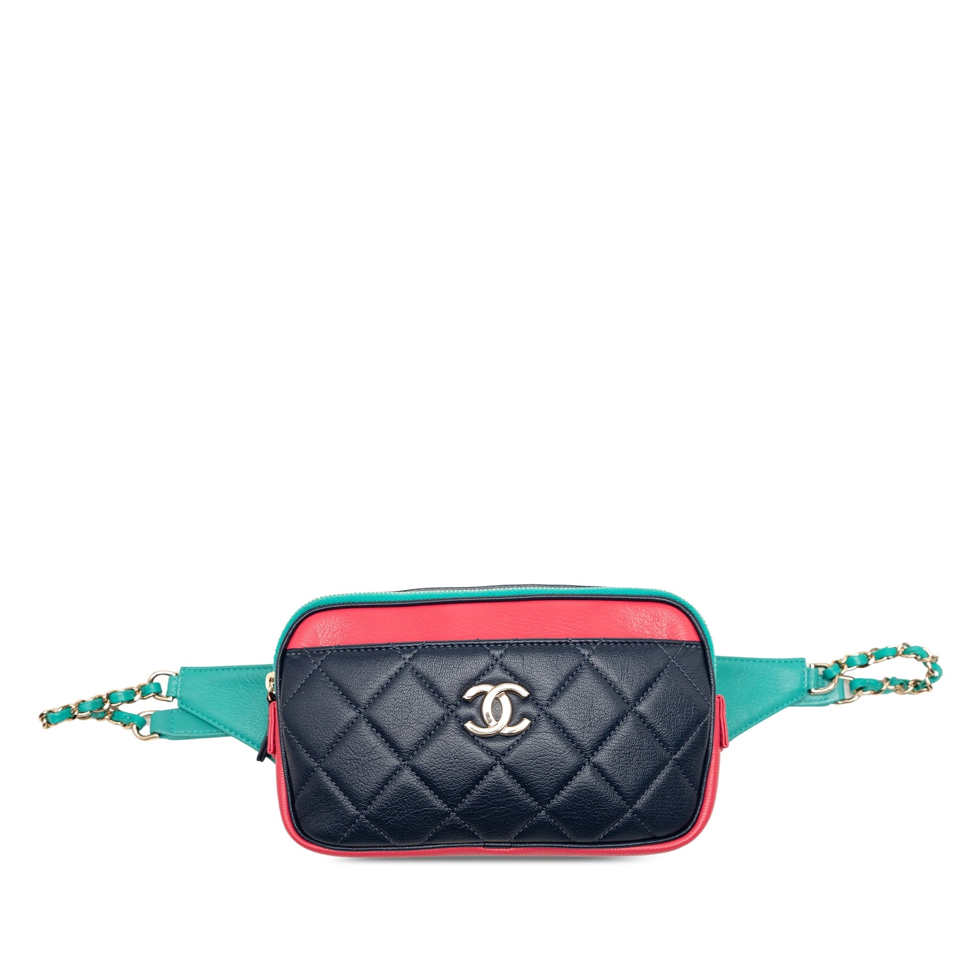 Chanel Tricolor Quilted Goatskin In and Out Belt Bag