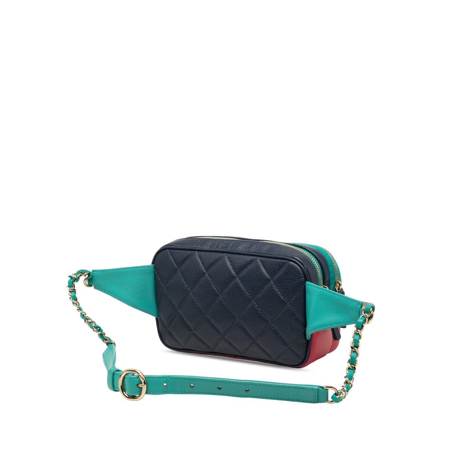 Chanel Tricolor Quilted Goatskin In and Out Belt Bag