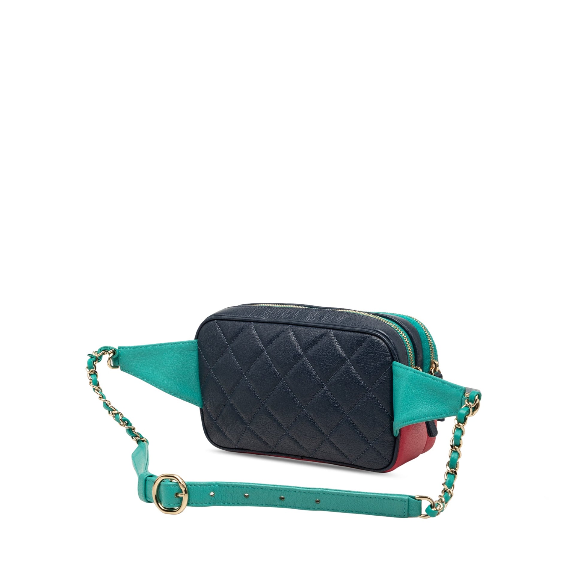 Chanel Tricolor Quilted Goatskin In and Out Belt Bag