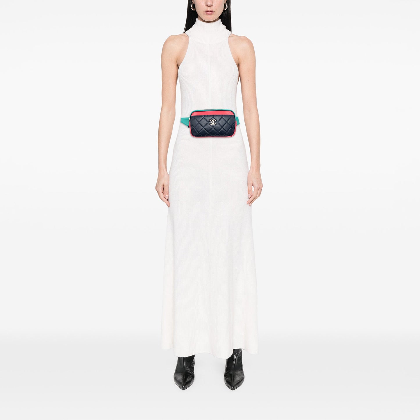 Chanel Tricolor Quilted Goatskin In and Out Belt Bag