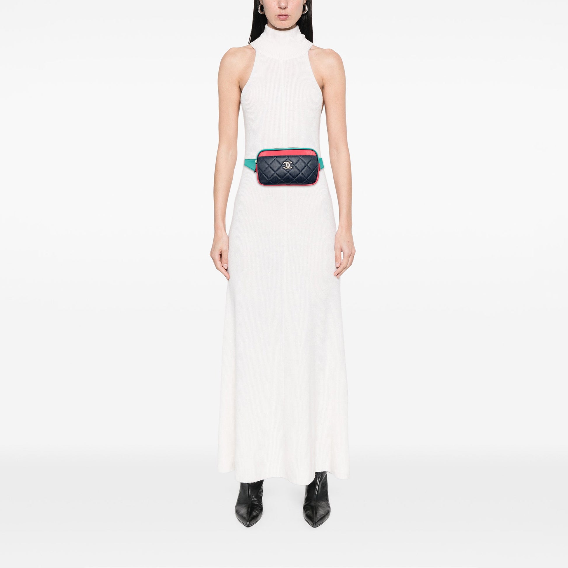 Chanel Tricolor Quilted Goatskin In and Out Belt Bag