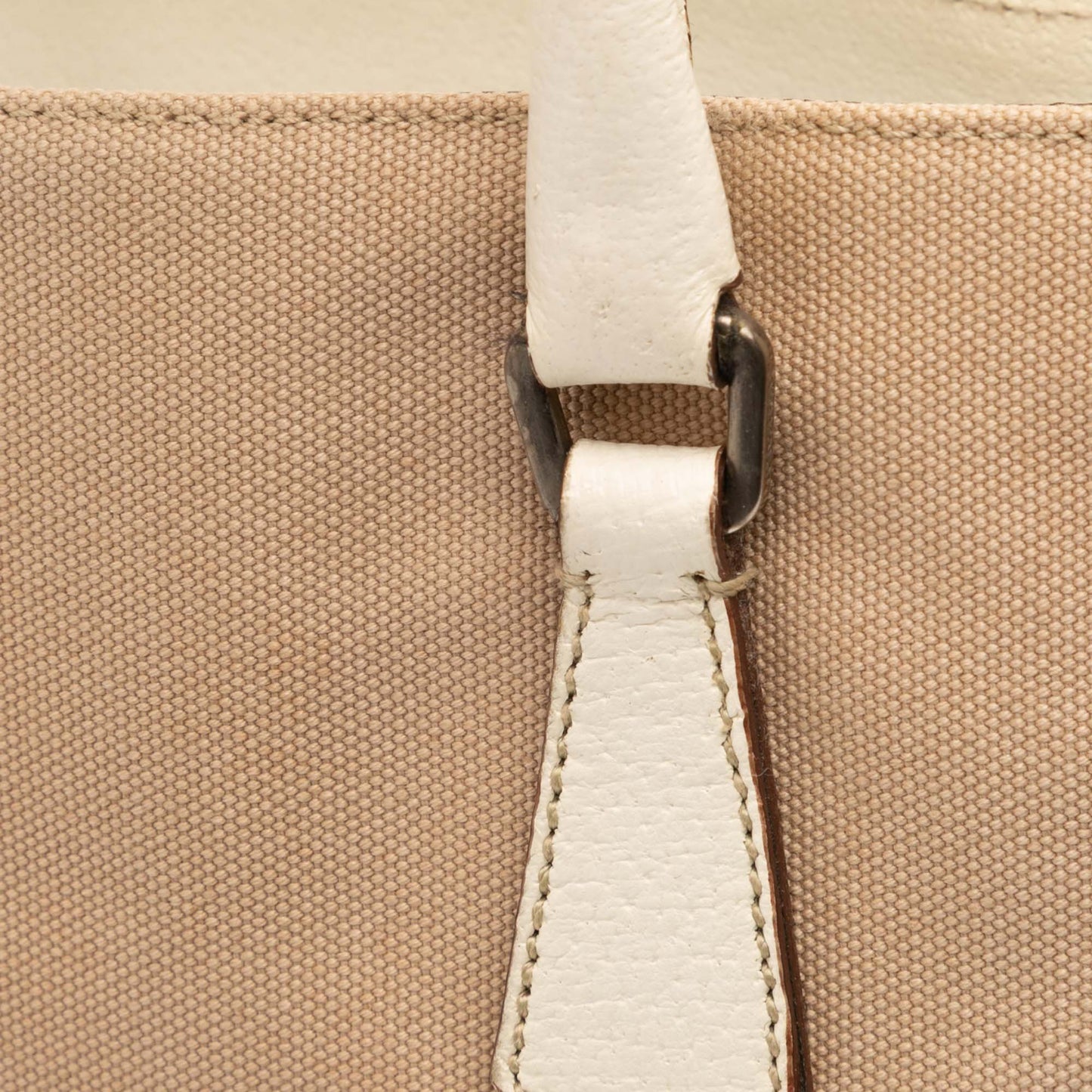 Prada Cinghiale Trimmed Canvas Canapa Tote