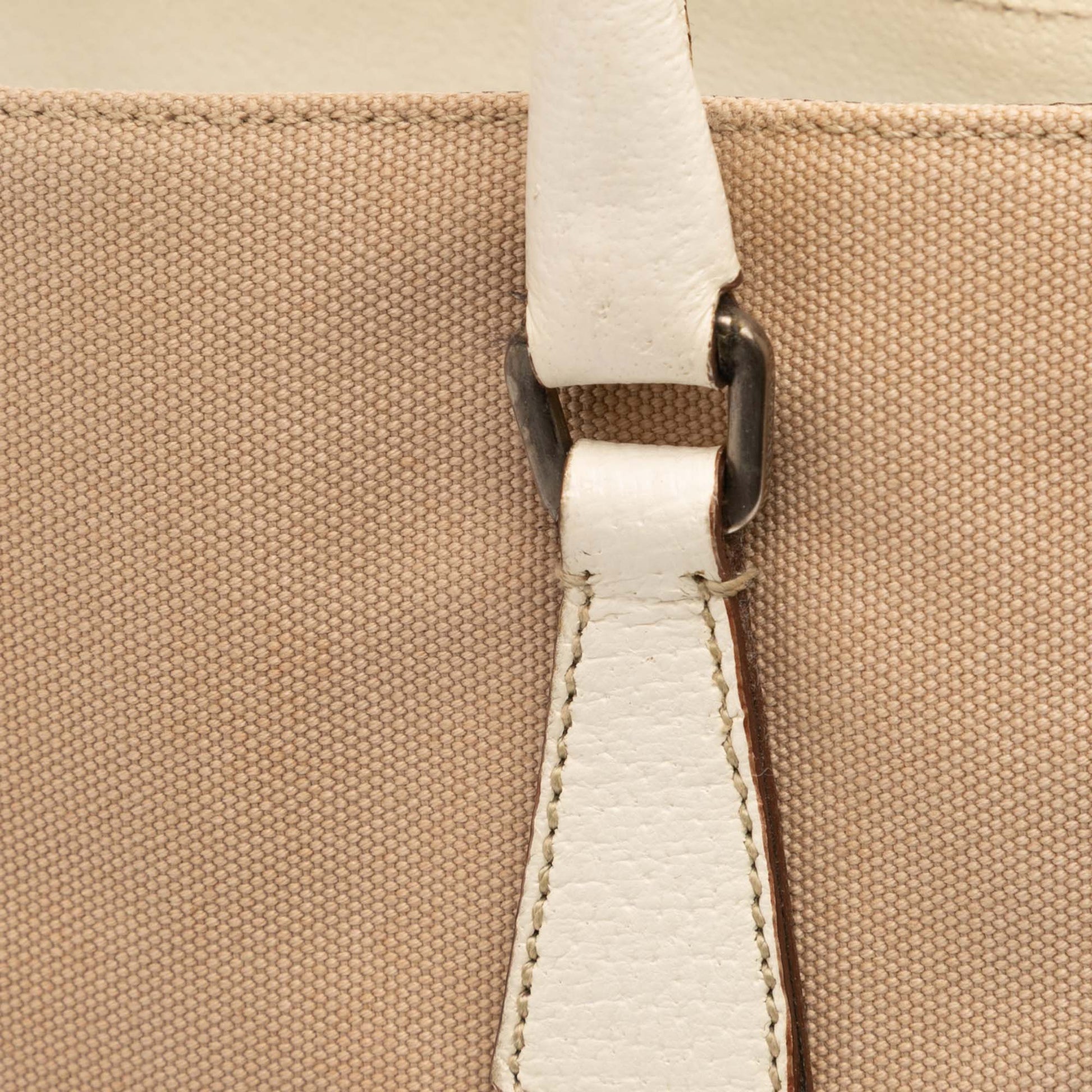 Prada Cinghiale Trimmed Canvas Canapa Tote