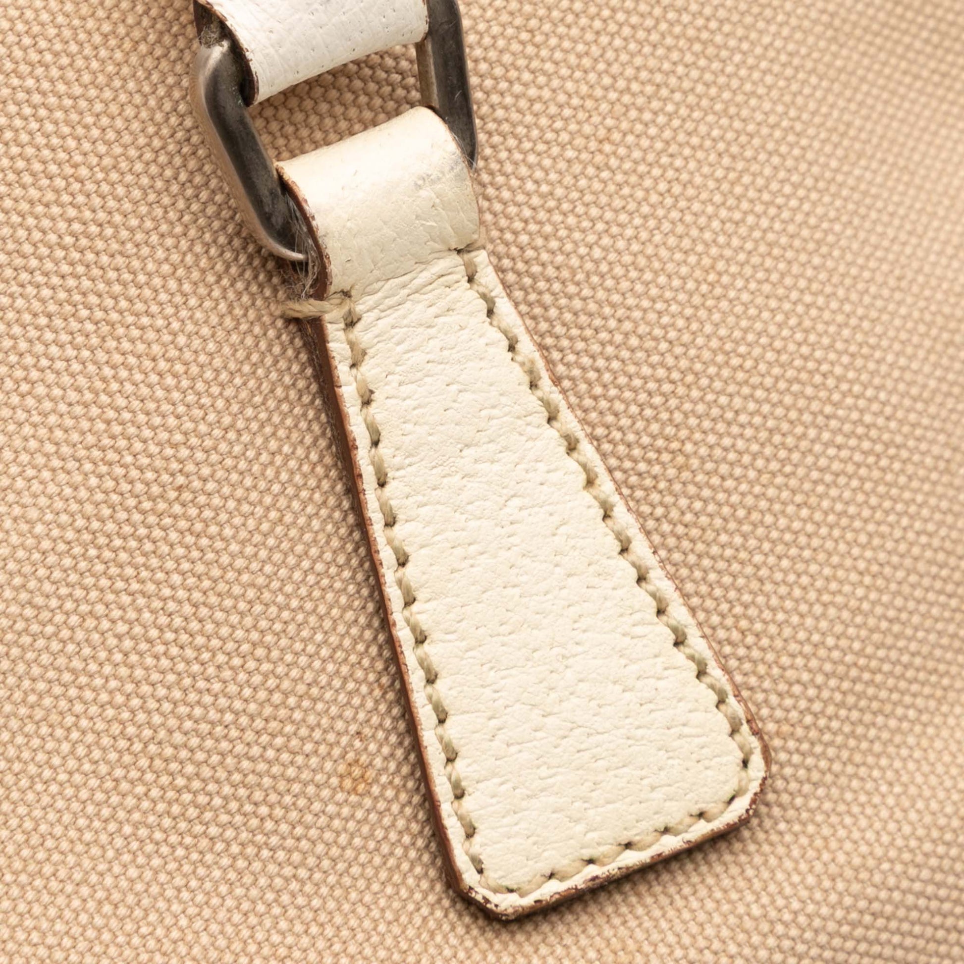 Prada Cinghiale Trimmed Canvas Canapa Tote