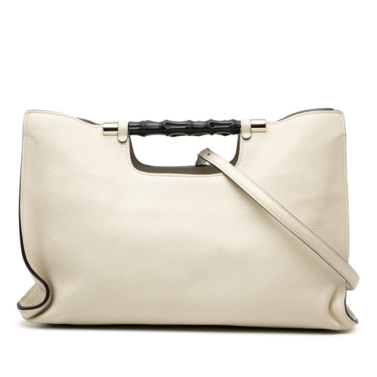 Gucci Medium Calfskin Bamboo Daily Shopper Satchel
