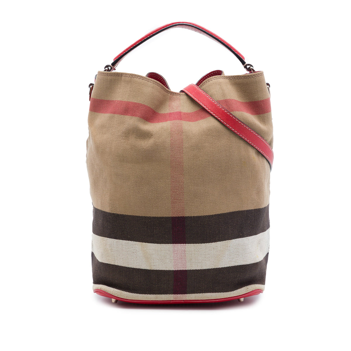 Burberry Medium Mega Check Canvas Ashby Bucket Bag