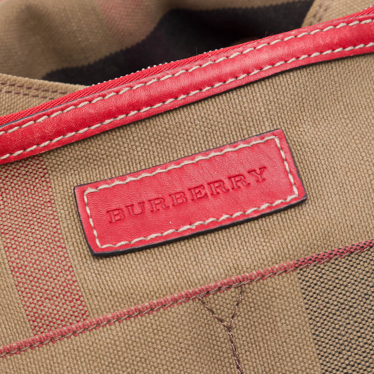 Burberry Medium Mega Check Canvas Ashby Bucket Bag