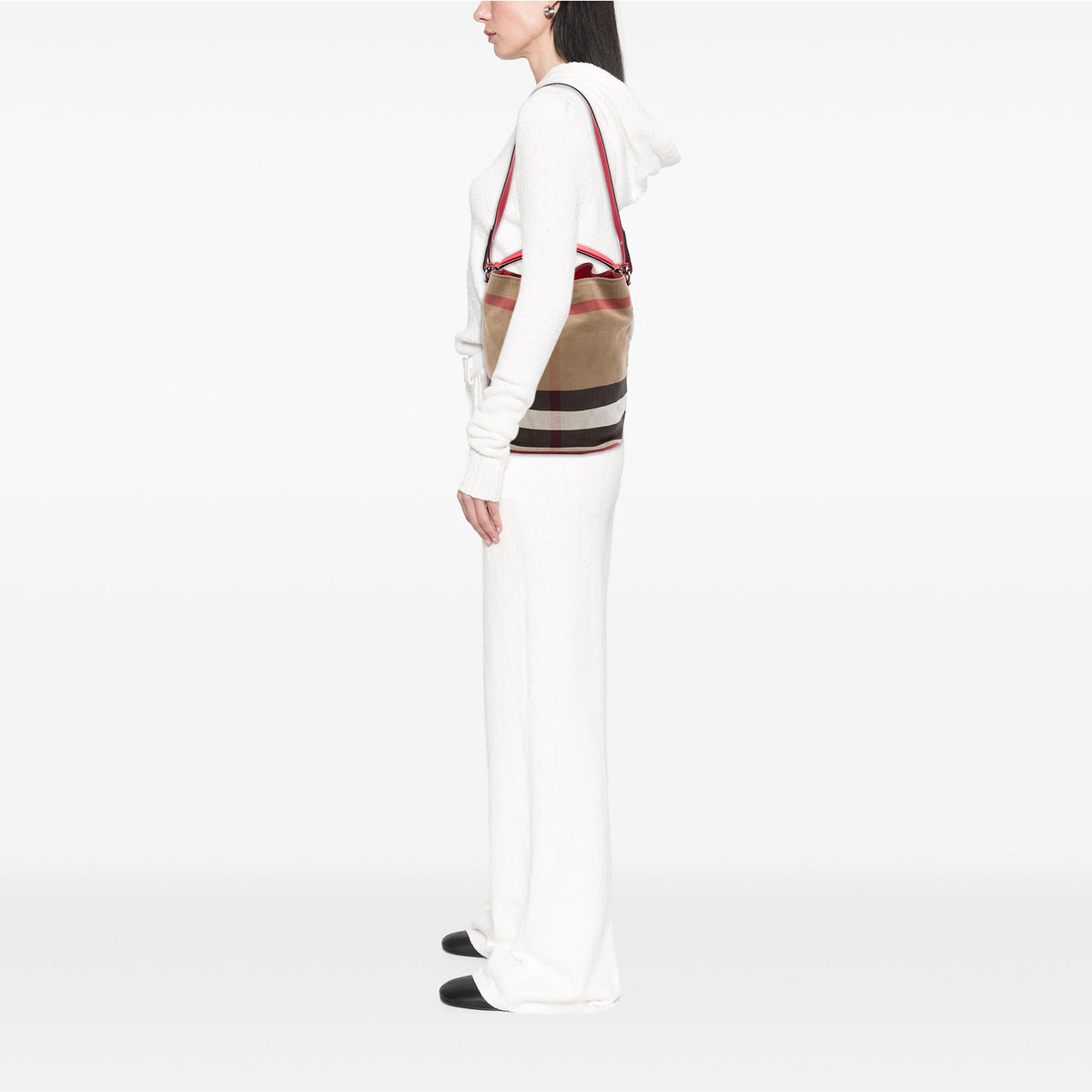 Burberry Medium Mega Check Canvas Ashby Bucket Bag