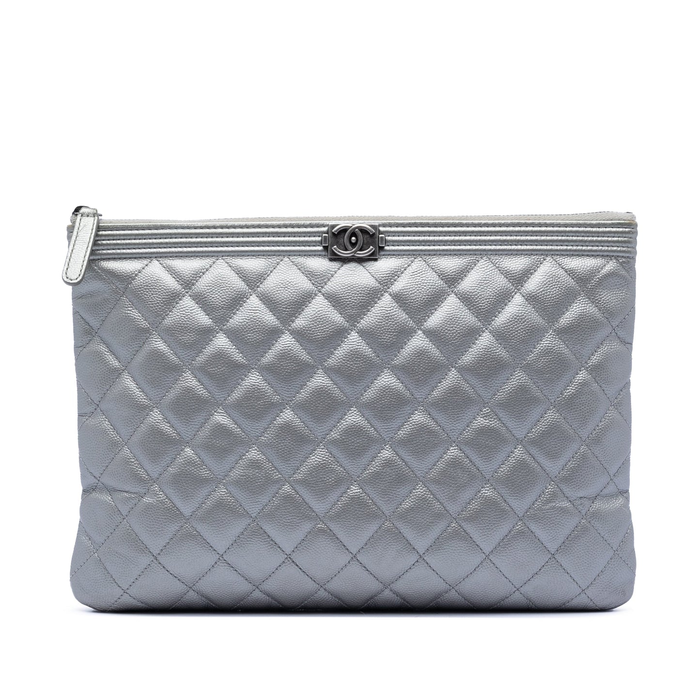 Chanel Medium Quilted Caviar Boy O Case Clutch