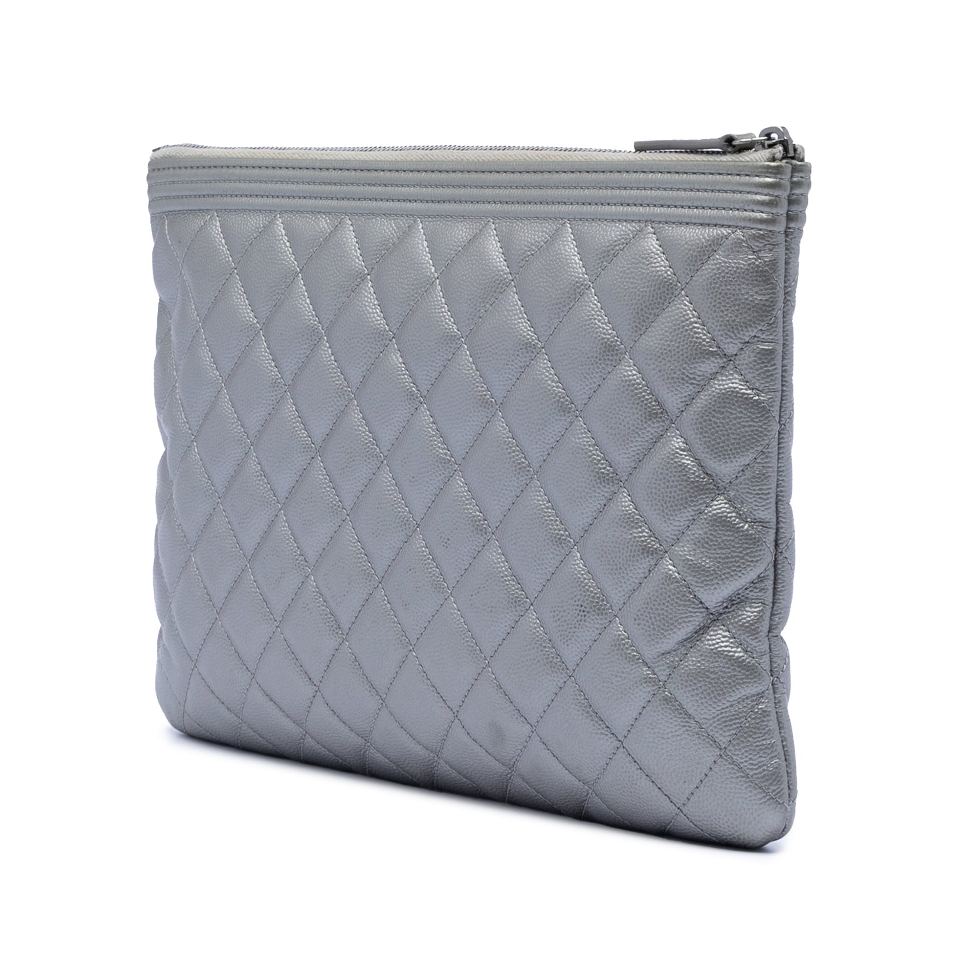 Chanel Medium Quilted Caviar Boy O Case Clutch