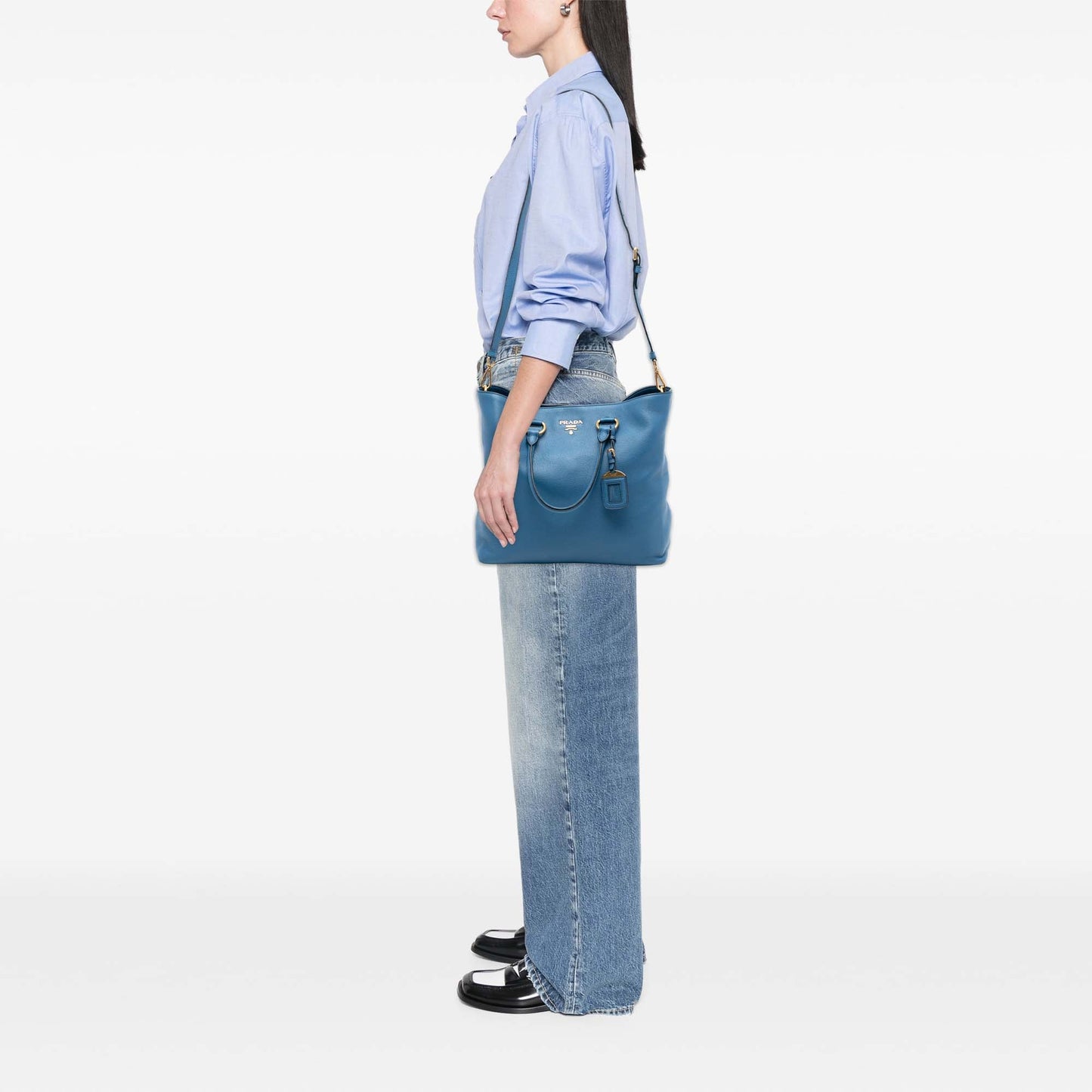 Prada Vitello Daino Open Convertible Tote