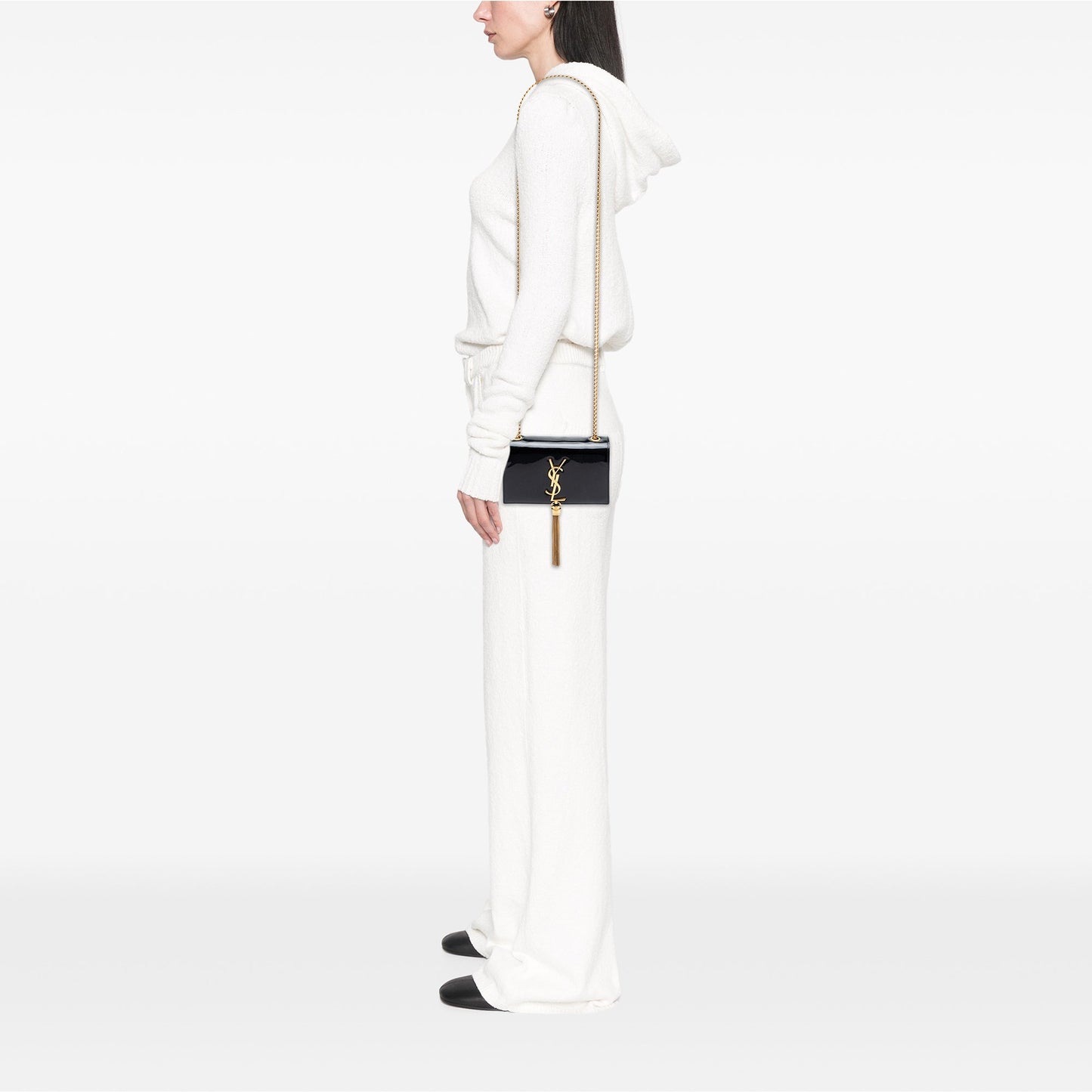 Saint Laurent Small Patent Classic Monogram Kate Tassel Crossbody
