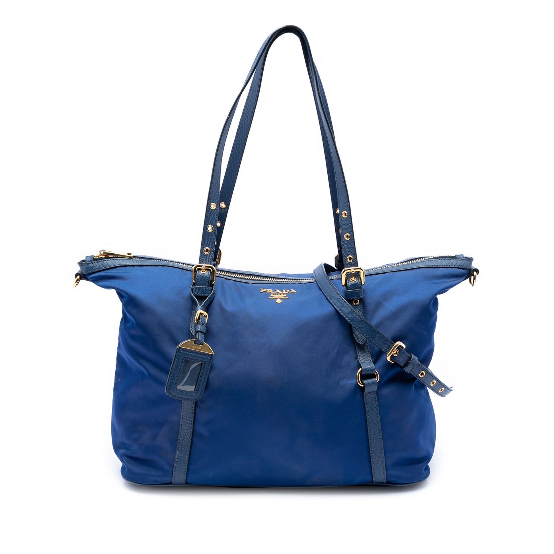 Prada Saffiano Trimmed Tessuto Satchel