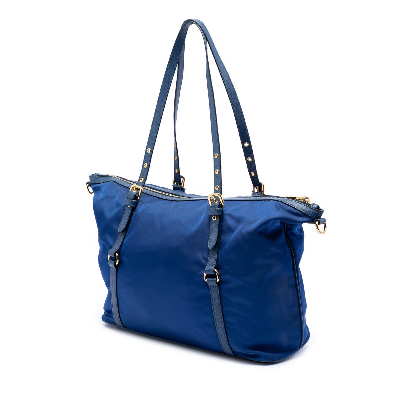 Prada Saffiano Trimmed Tessuto Satchel