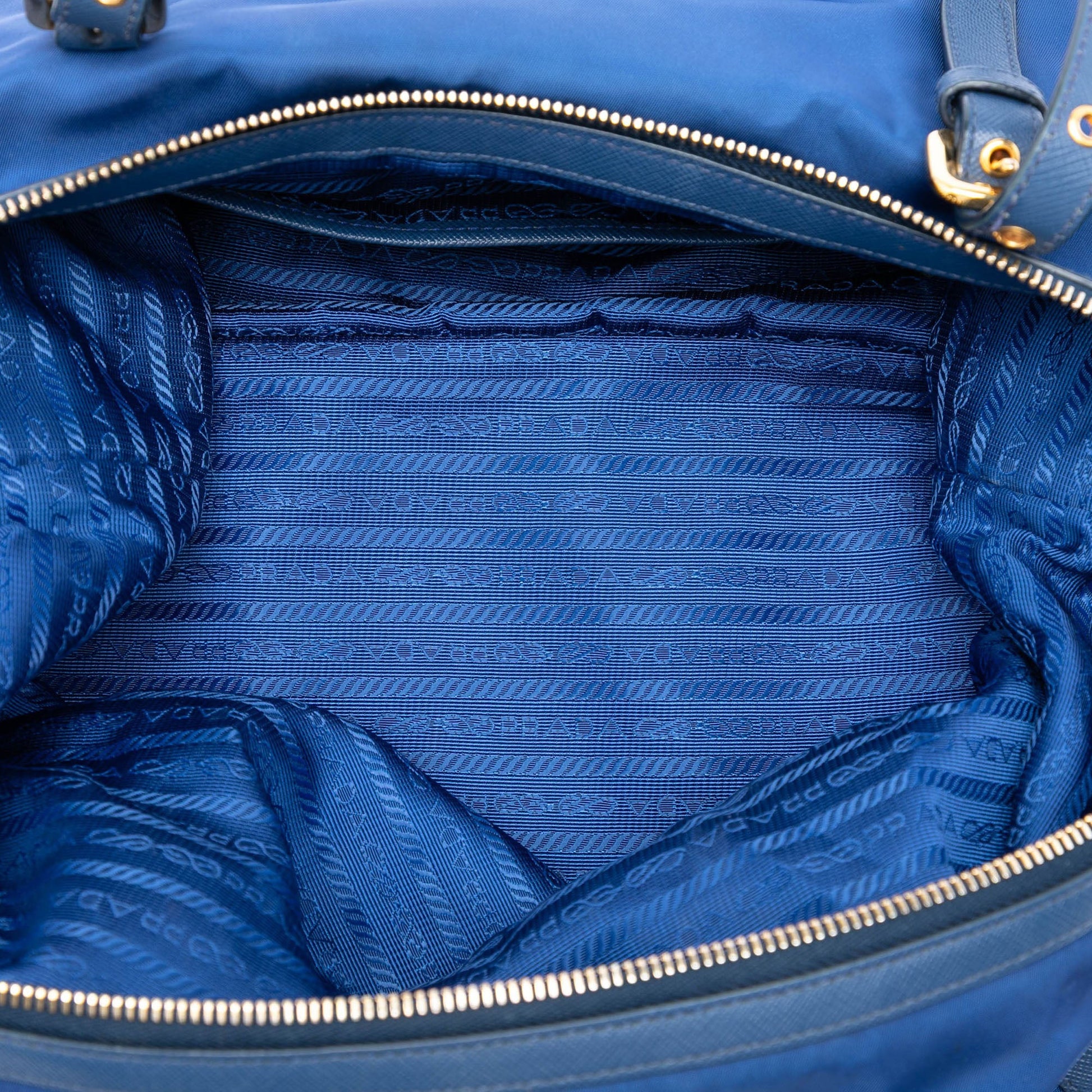 Prada Saffiano Trimmed Tessuto Satchel
