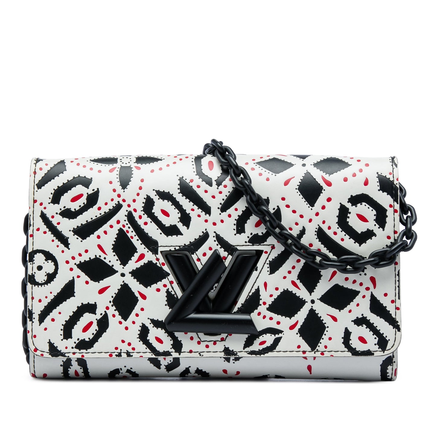 Louis Vuitton Graphic Print Calfskin Twist Wallet on Chain