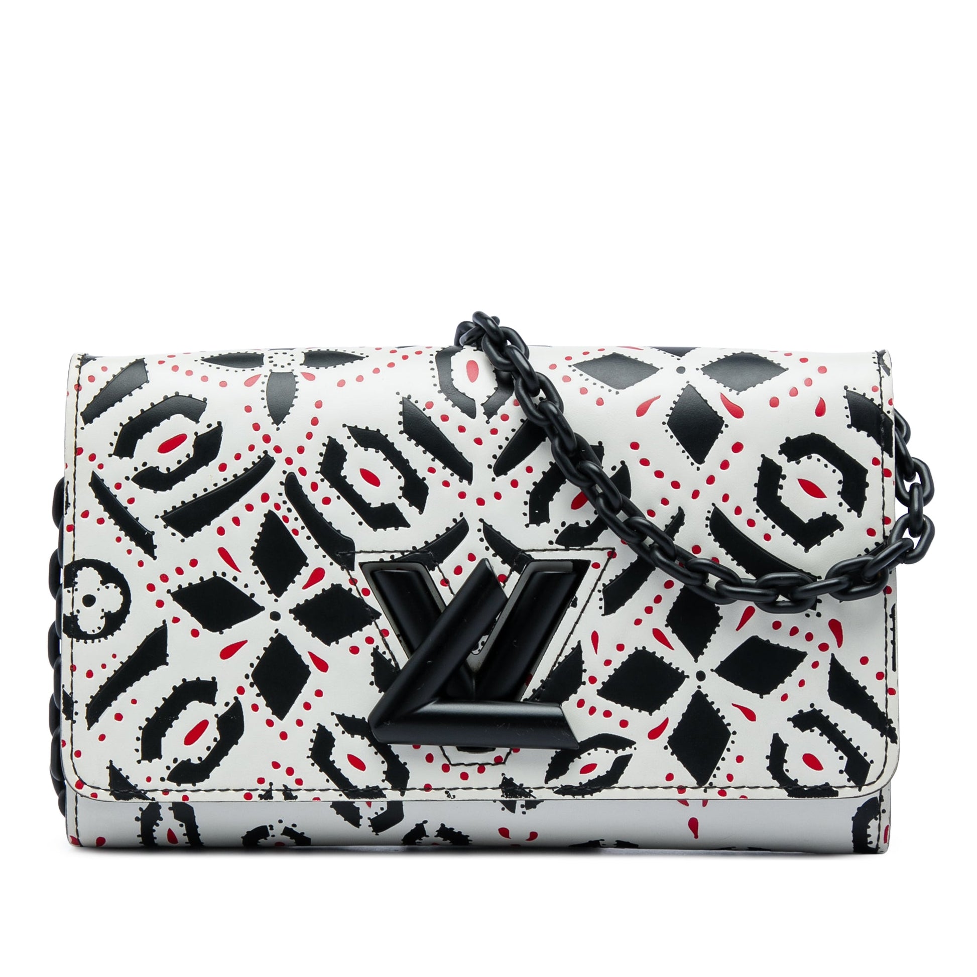 Louis Vuitton Graphic Print Calfskin Twist Wallet on Chain