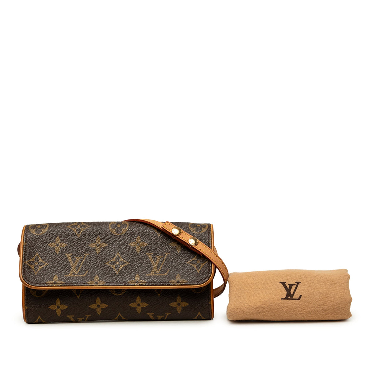 Louis Vuitton Monogram Pochette Twin PM — Brown