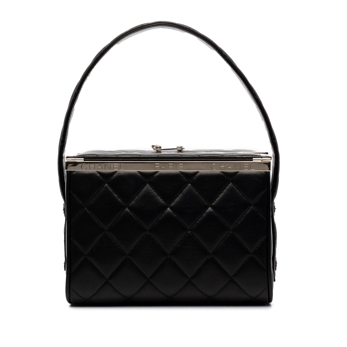 Chanel Quilted Lambskin Leather Box Bag — Black