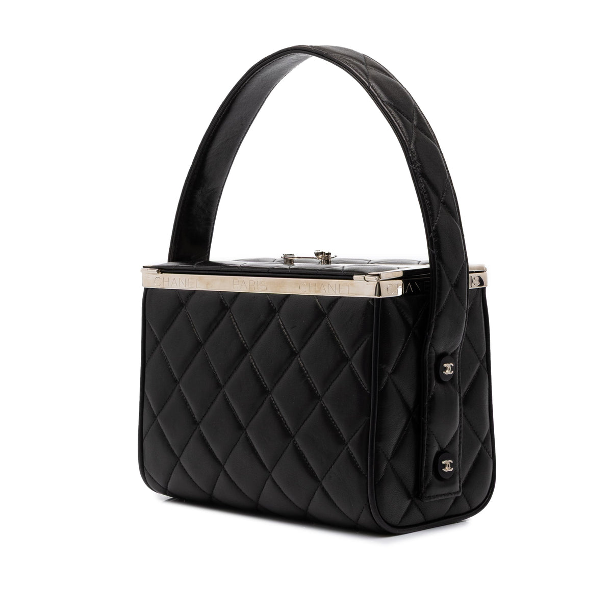 Chanel Quilted Lambskin Leather Box Bag — Black