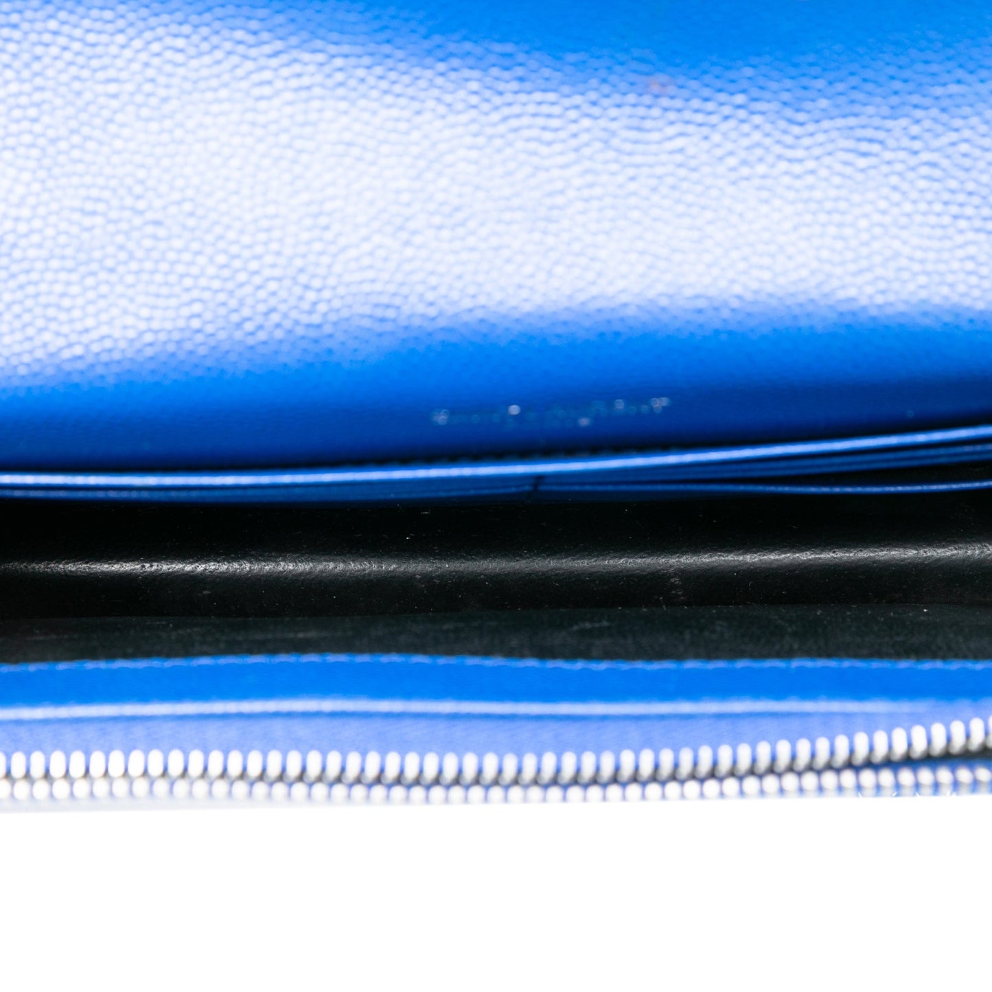 Saint Laurent Grain De Poudre Chevron Monogram Envelope Chain Wallet