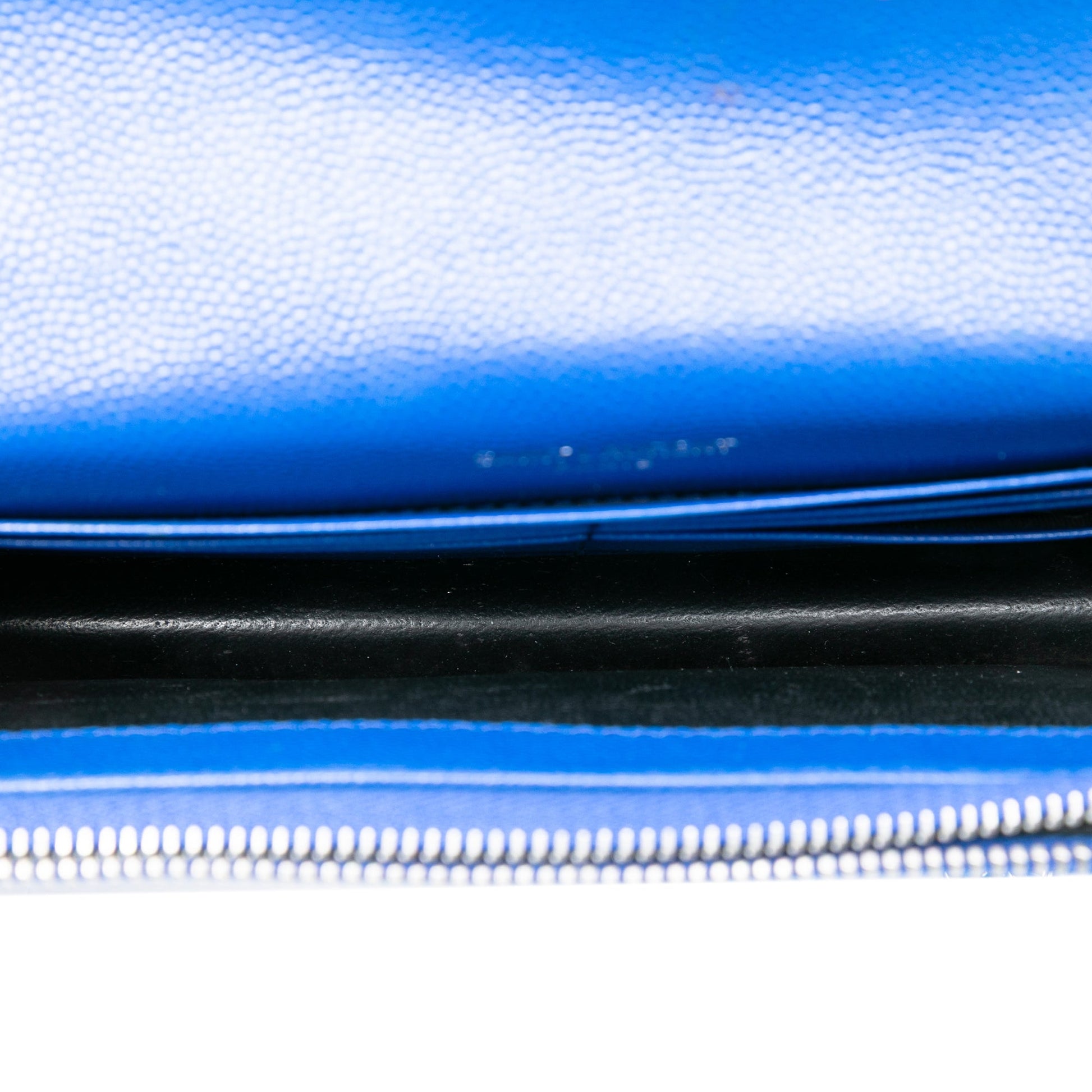 Saint Laurent Grain De Poudre Chevron Monogram Envelope Chain Wallet