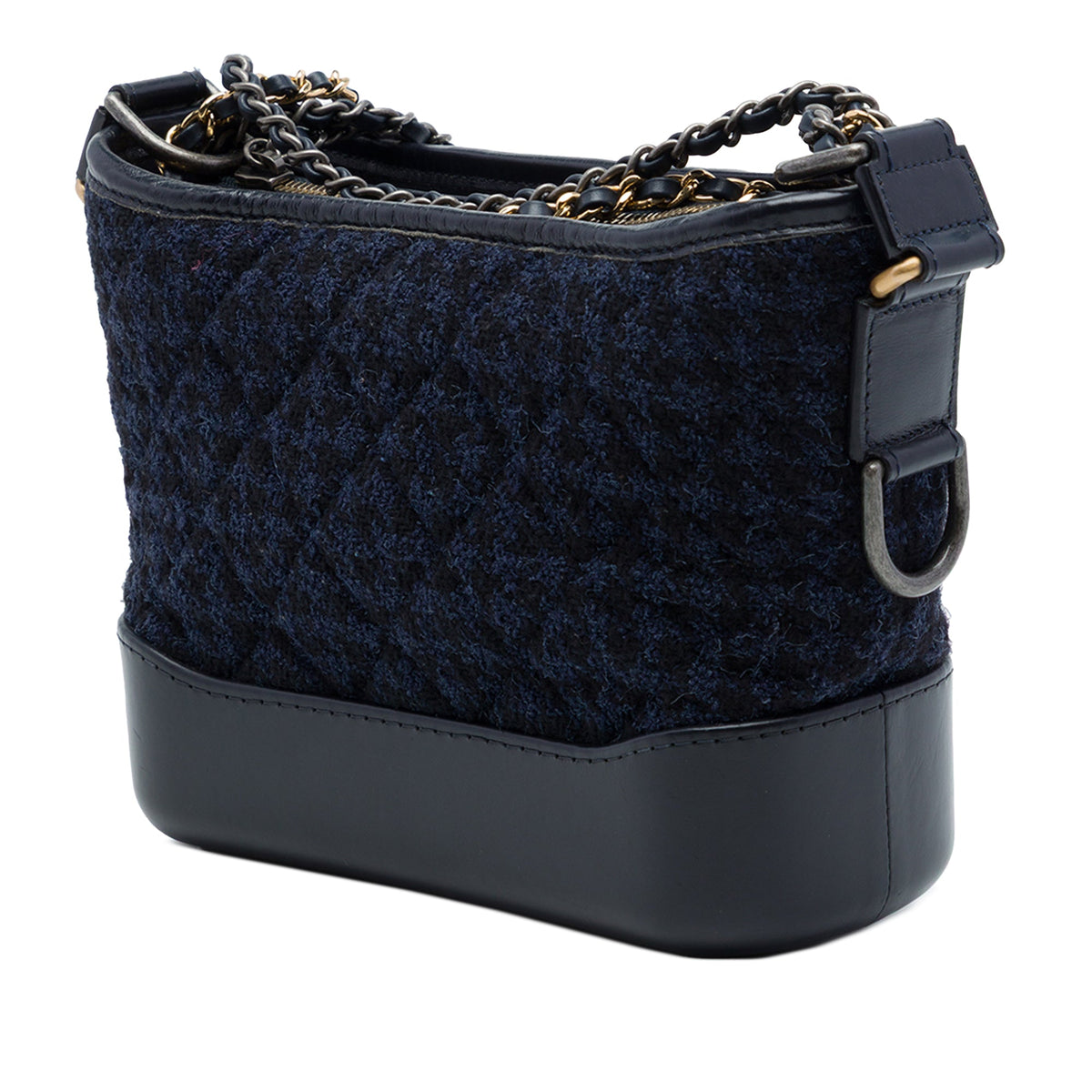 Chanel Small Tweed and Lambskin Embroidered Gabrielle Crossbody — Blue
