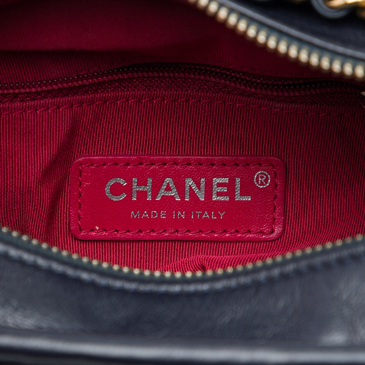 Chanel Small Tweed and Lambskin Embroidered Gabrielle Crossbody — Blue