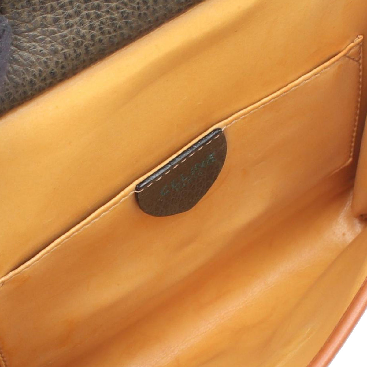 Celine Bicolor Leather Shoulder Bag — Brown