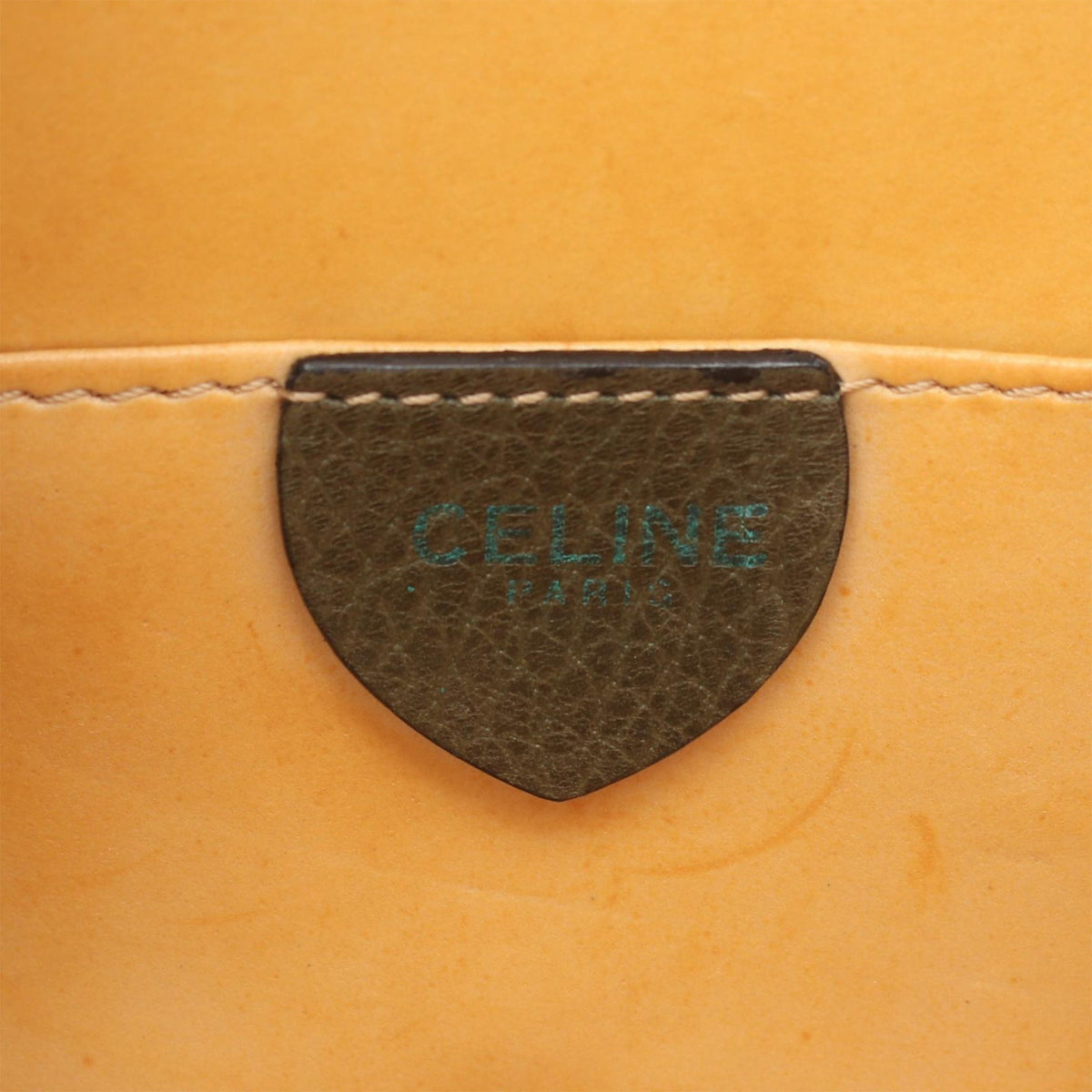 Celine Bicolor Leather Shoulder Bag — Brown