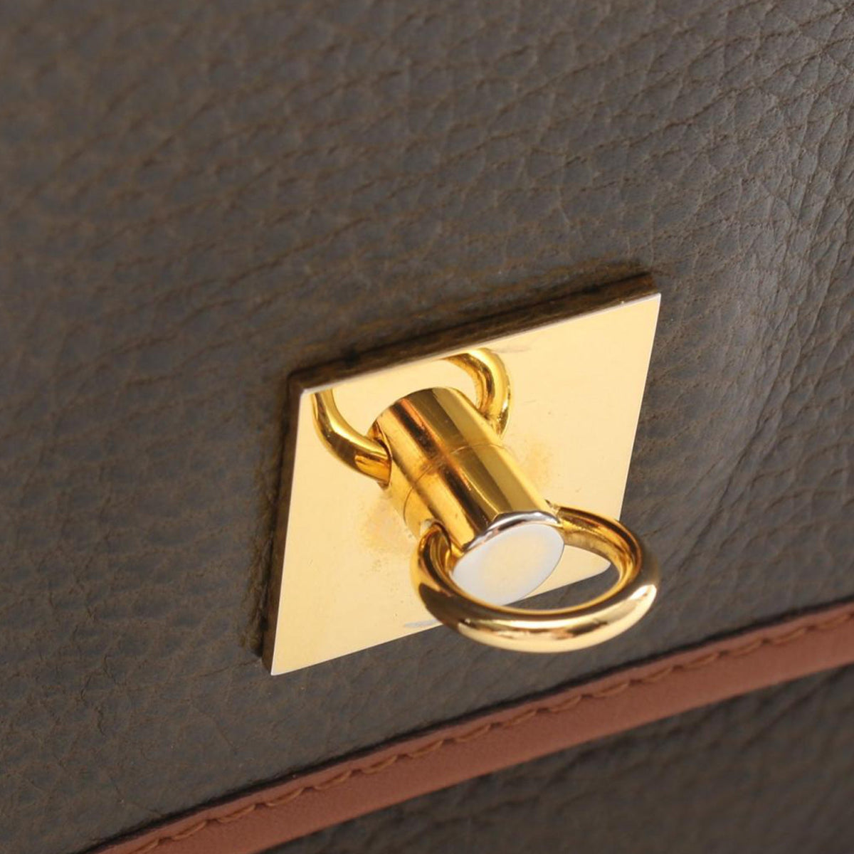 Celine Bicolor Leather Shoulder Bag — Brown