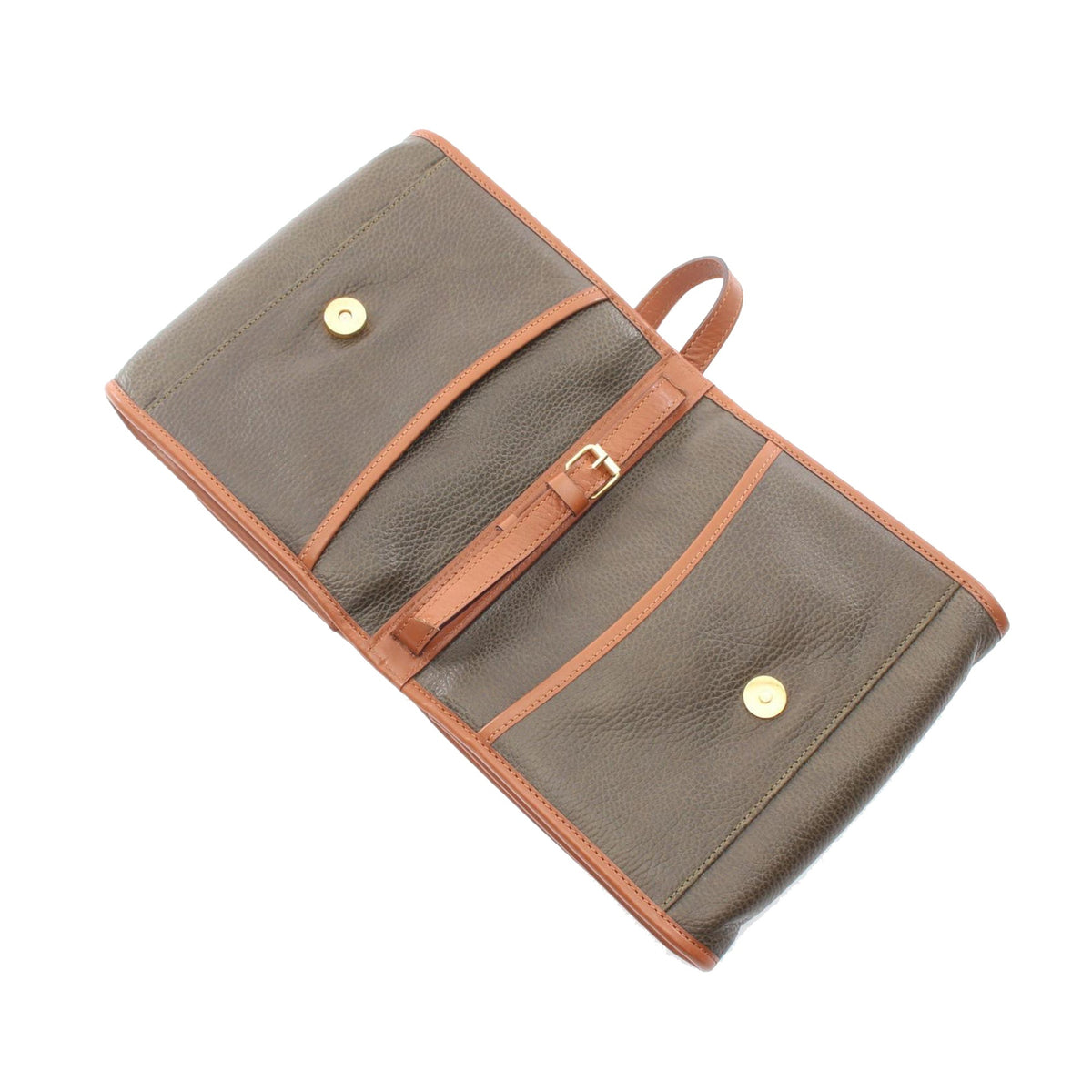 Celine Bicolor Leather Shoulder Bag — Brown