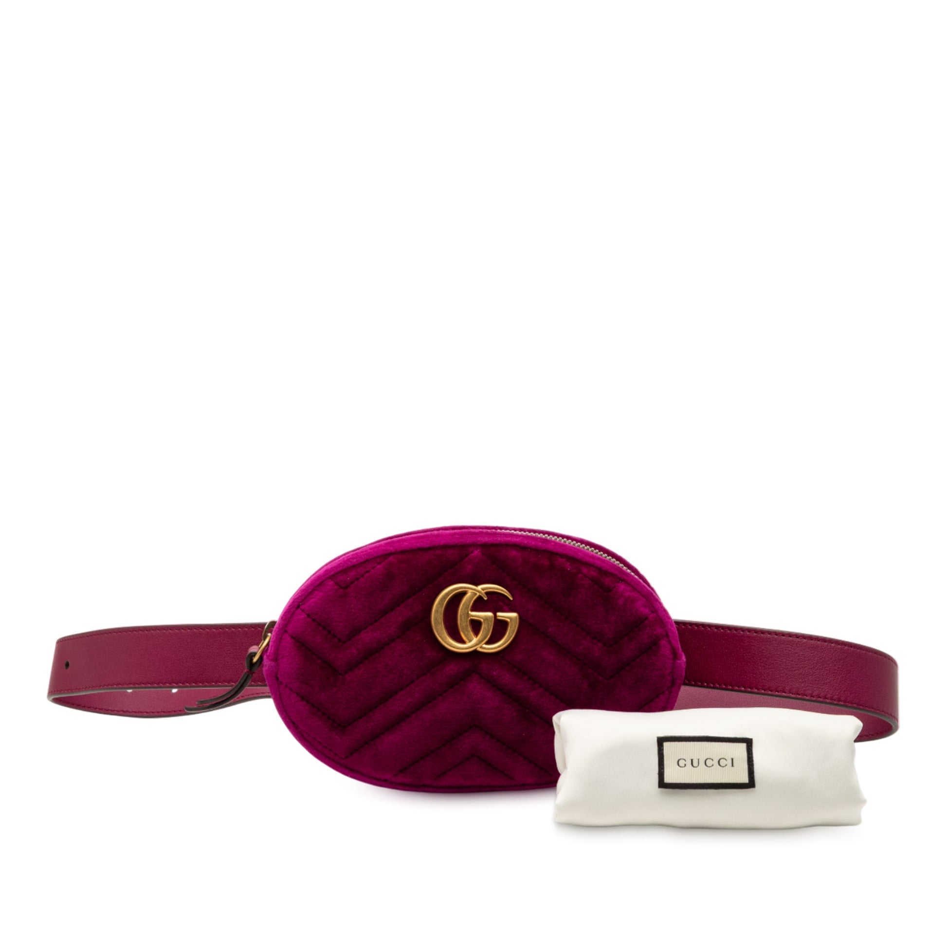 Gucci GG Marmont Matelasse Velvet Belt Bag
