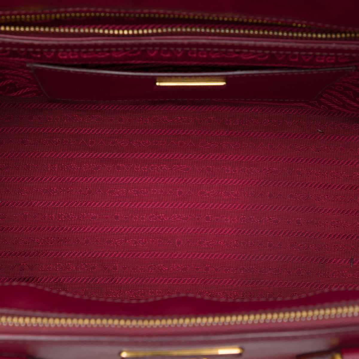 Prada Bicolor Saffiano Lux Galleria Double Zip Front Pocket Satchel — Red