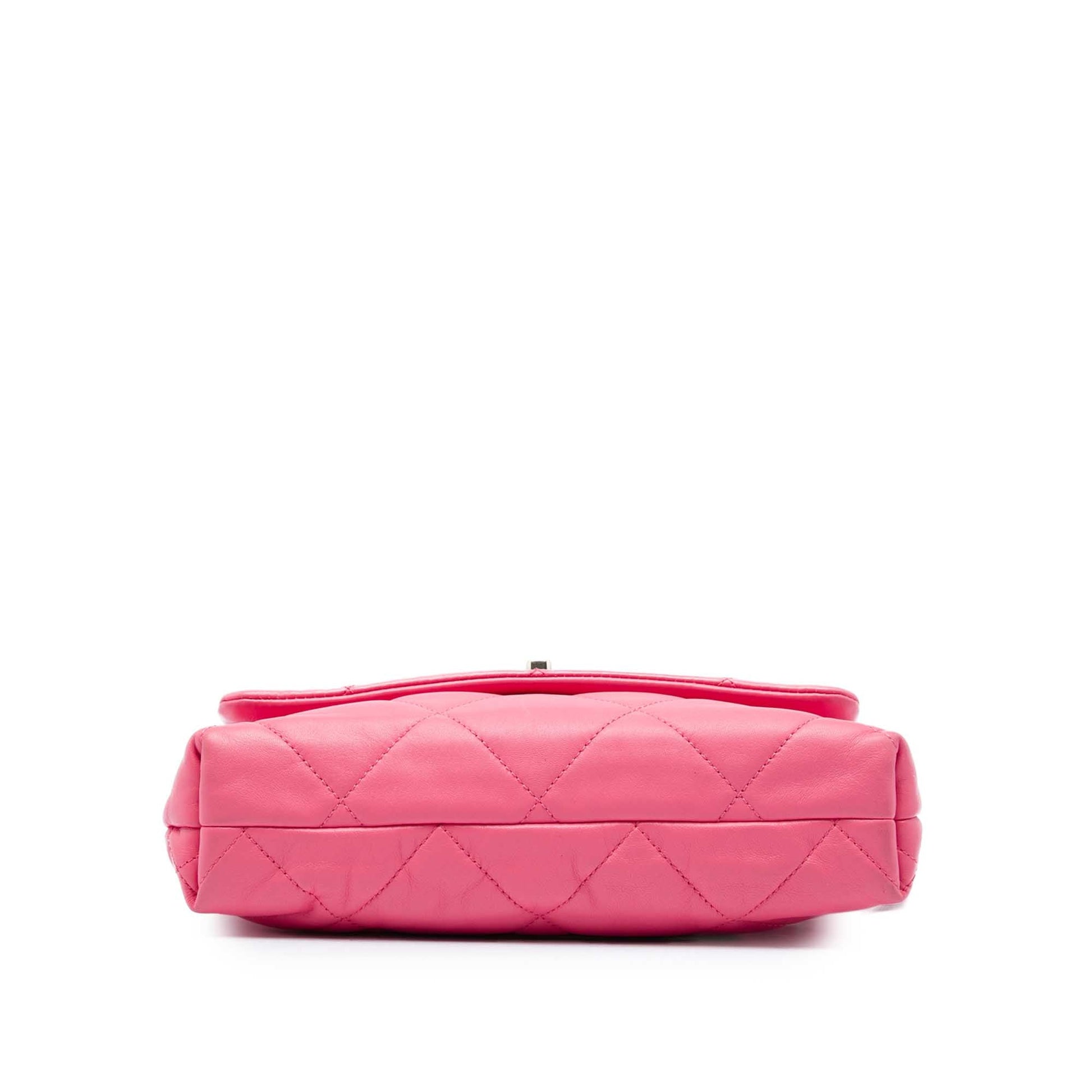 Chanel Small Quilted Lambskin Logo Chain Strap Flap