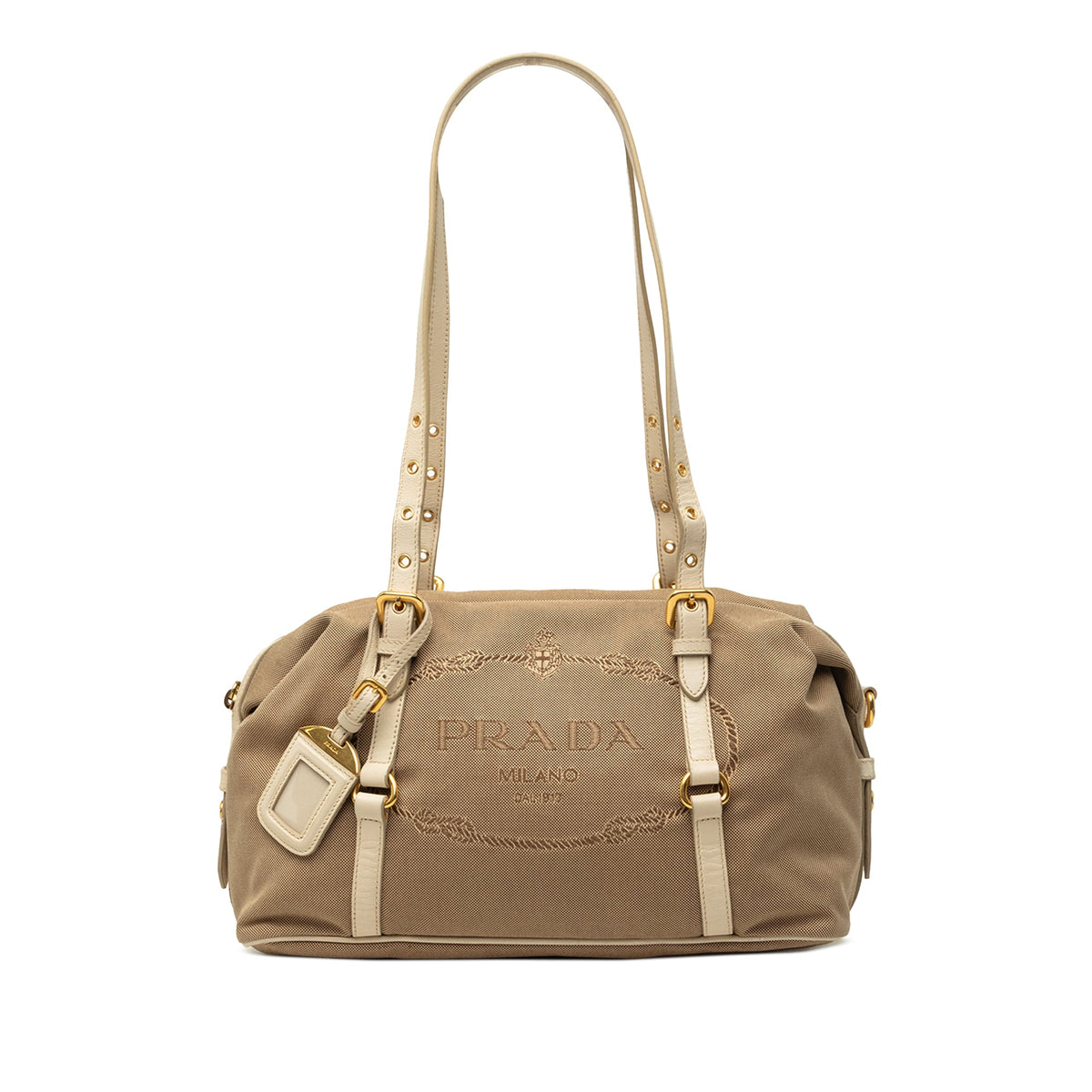 Prada Canvas Canapa Logo Shoulder Bag