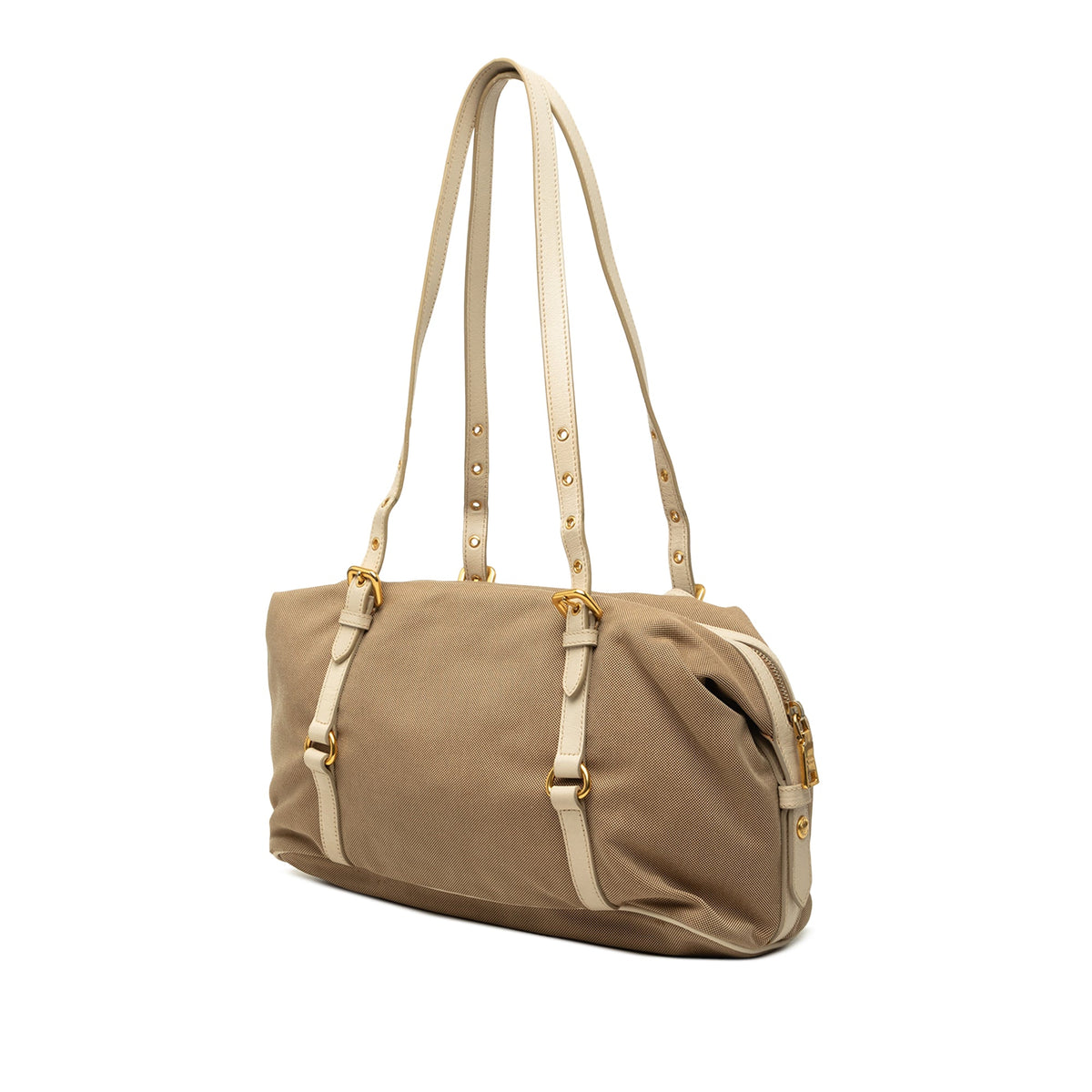 Prada Canvas Canapa Logo Shoulder Bag