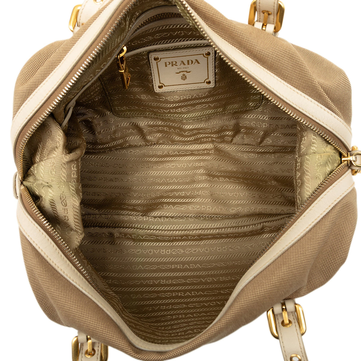 Prada Canvas Canapa Logo Shoulder Bag