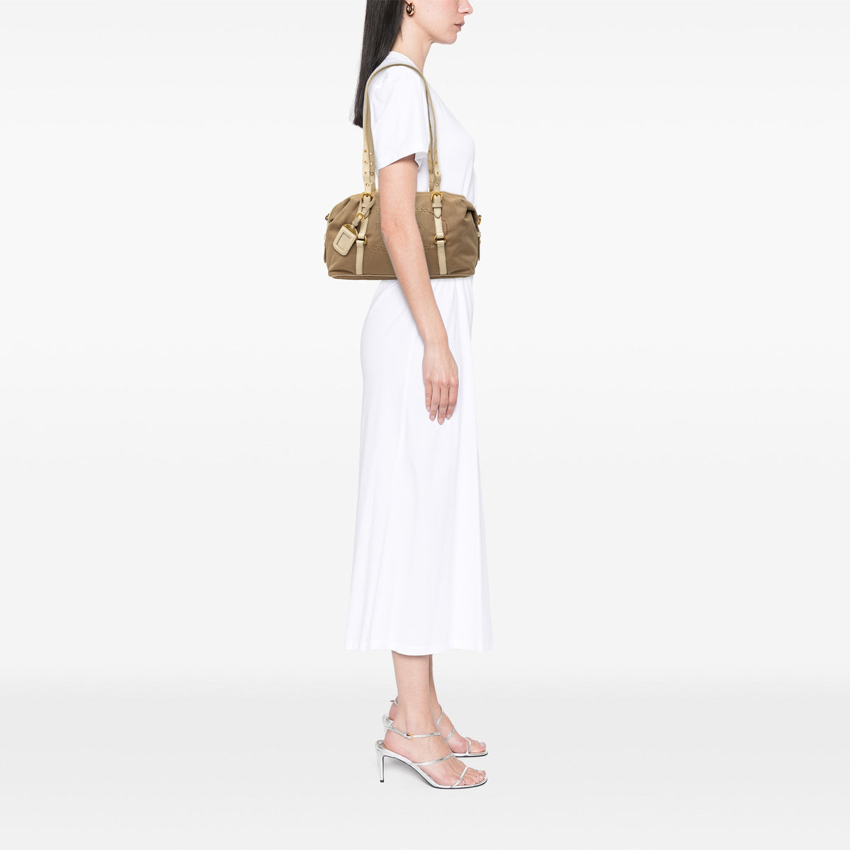Prada Canvas Canapa Logo Shoulder Bag