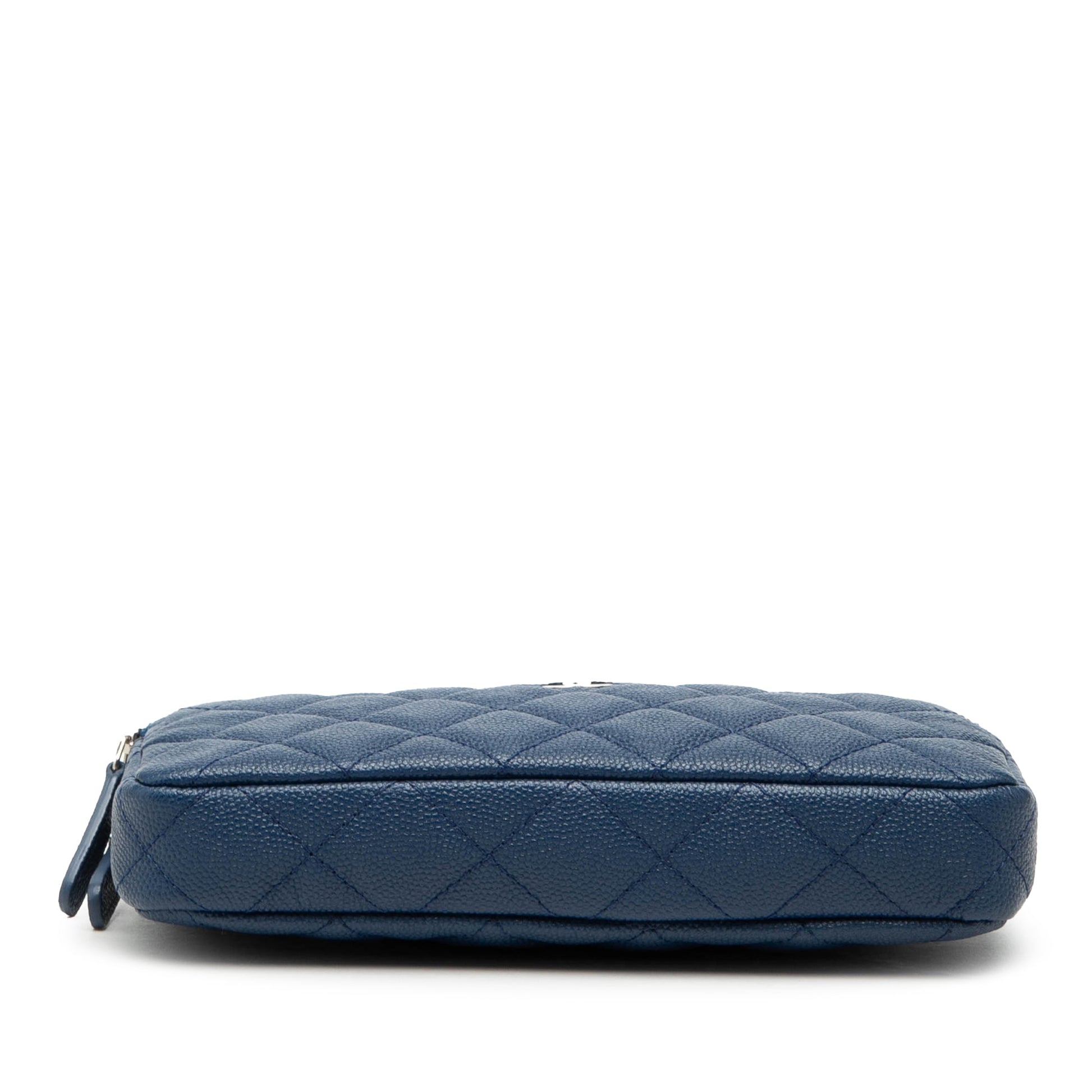 Small Quilted Caviar Clutch With Chain