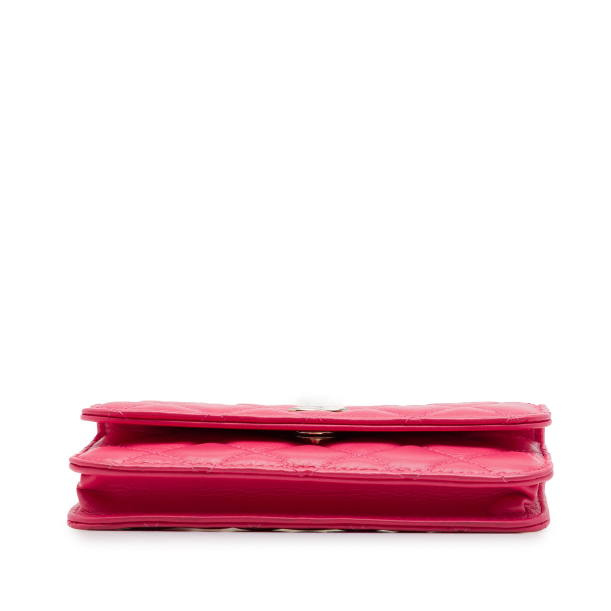 Chanel Quilted Lambskin Maxi Pearls Clutch With Chain — Pink